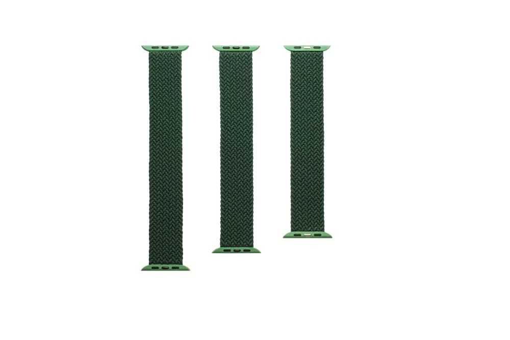 ZAGG Gear4 Braided Stretchy Solo Loop Band for Apple Watch 38mm 40mm 41mm - Large Size (705009492) - Forest Green - Compatible with iWatch Series 7/6/SE/5/4/3/2/1 - Perfect for Workouts, Running & Everyday Wear