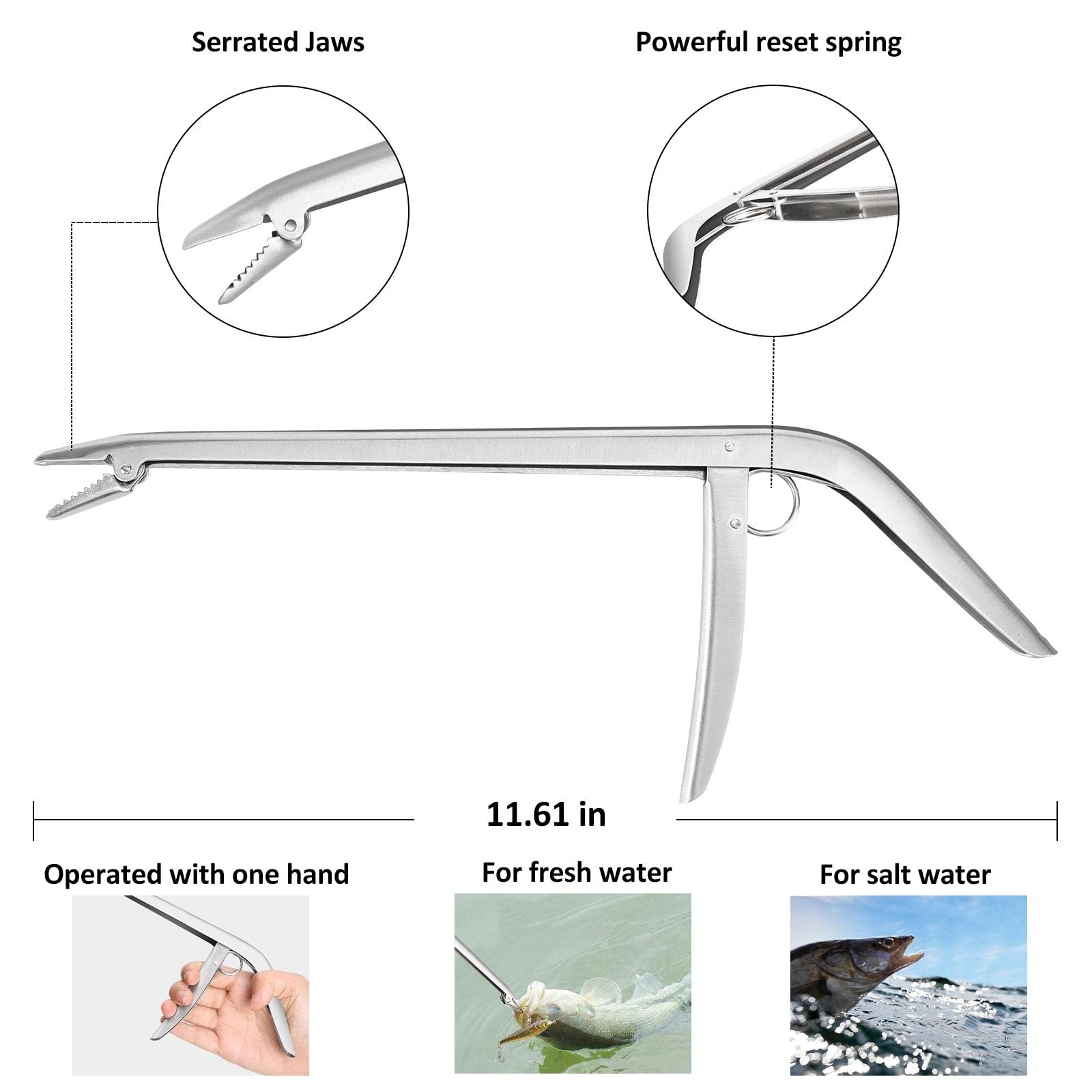**Premium Fishing Tool Kit - Stainless Steel Fishing Pliers, Hook Remover, Fish Gripper, Scale & Knife | Saltwater & Freshwater Fishing Gear with Sharpeners | Ideal Gift for Anglers & Outdoorsmen | Perfect for Boat, Shore & Ice Fishing Adventures**