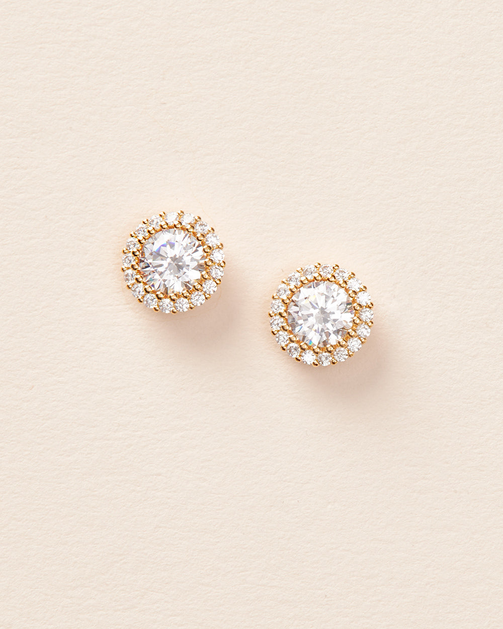 Circle CZ Stud Earrings for Women - Sparkling Cubic Zirconia Studs for Everyday Wear & Special Occasions