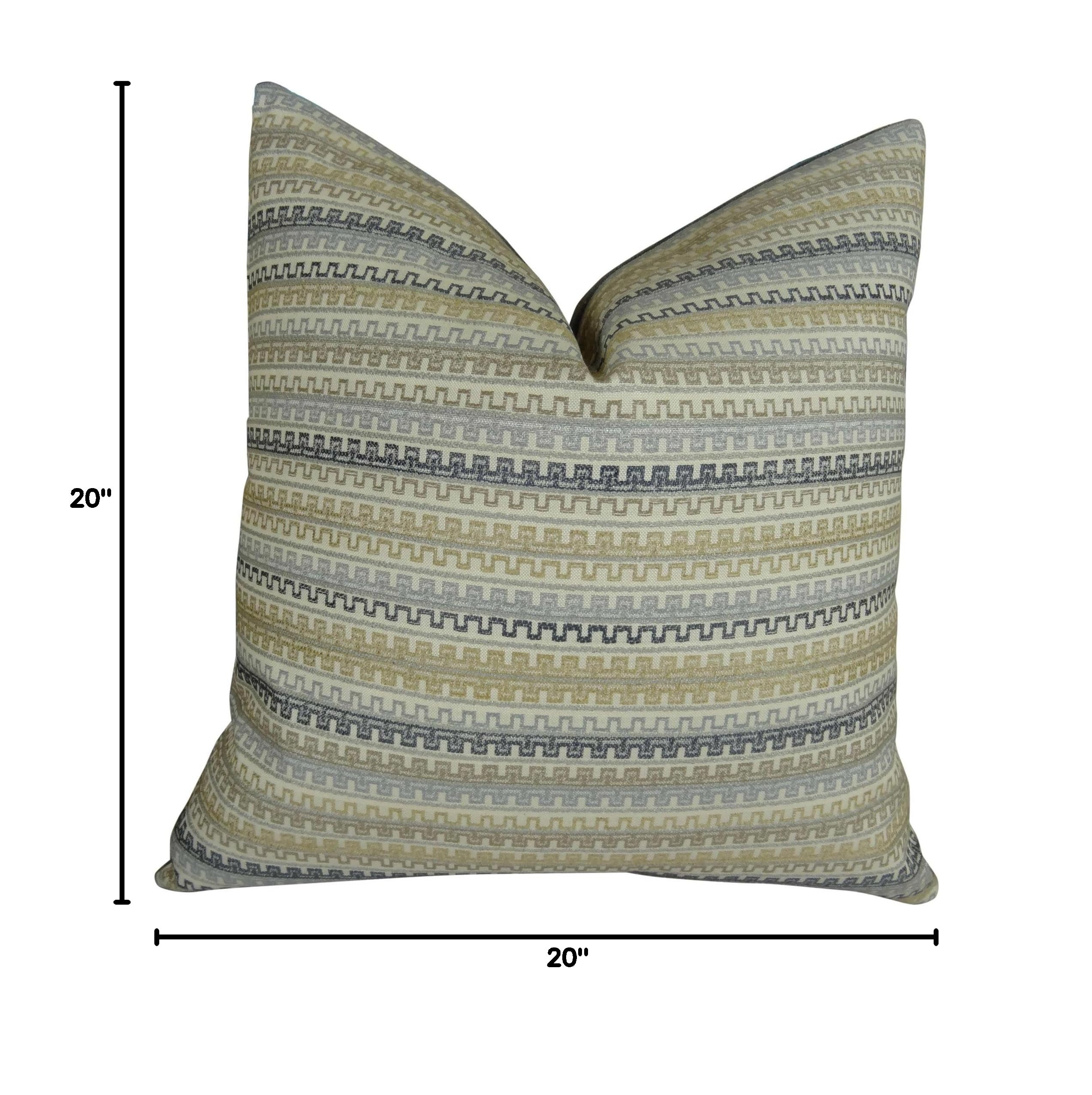 Decorative Throw Pillow - Blue Gray Chevron Geometric Pillow Cover - Made in USA - Perfect for Sofa, Bed, Couch & Home Decor - 18x18 Inches