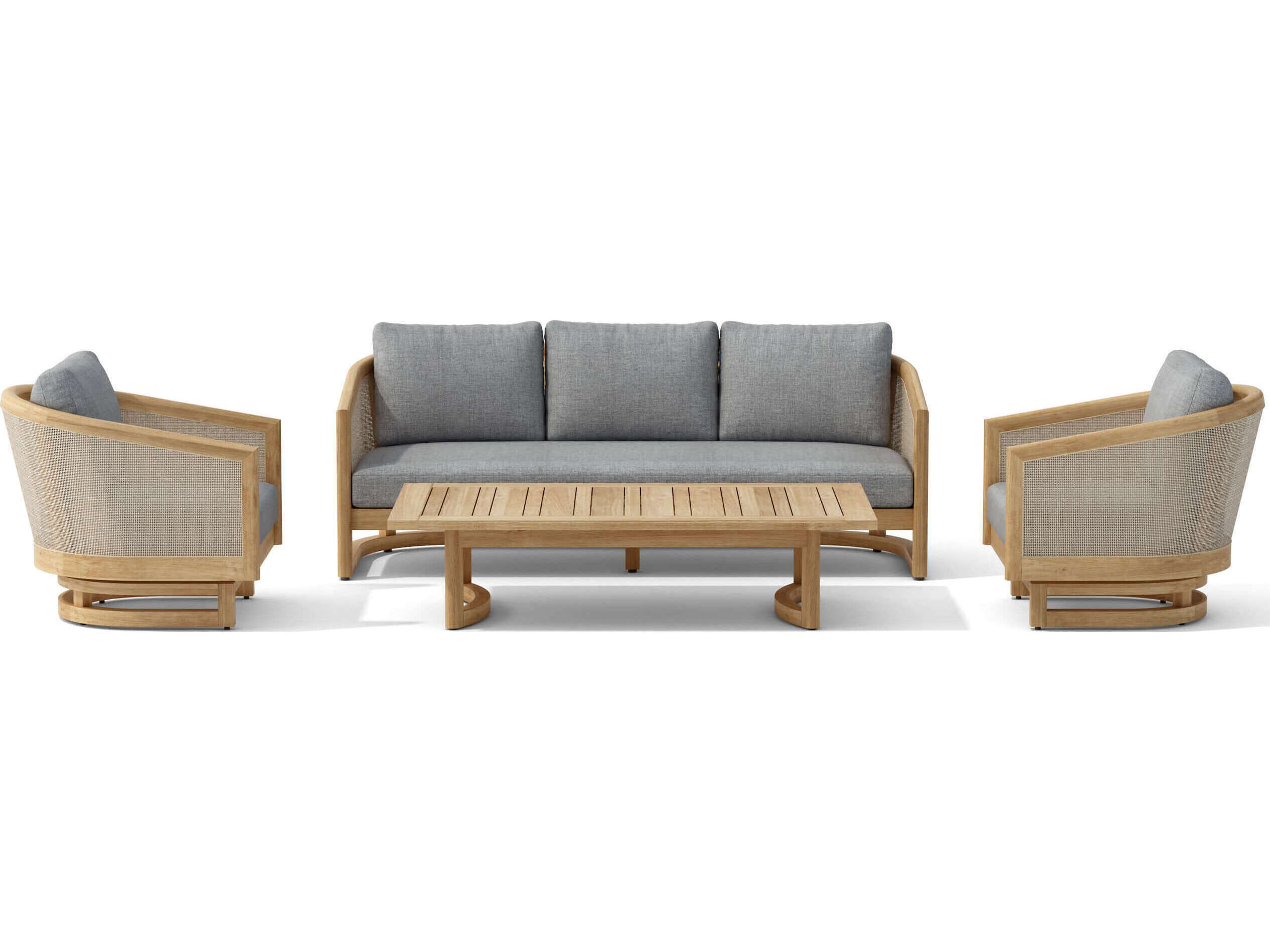Anderson Teak 4-Piece Catania Deep Seating Patio Furniture Set (SET 338) - Perfect for Outdoor Living, Garden, Poolside & Backyard Relaxation
