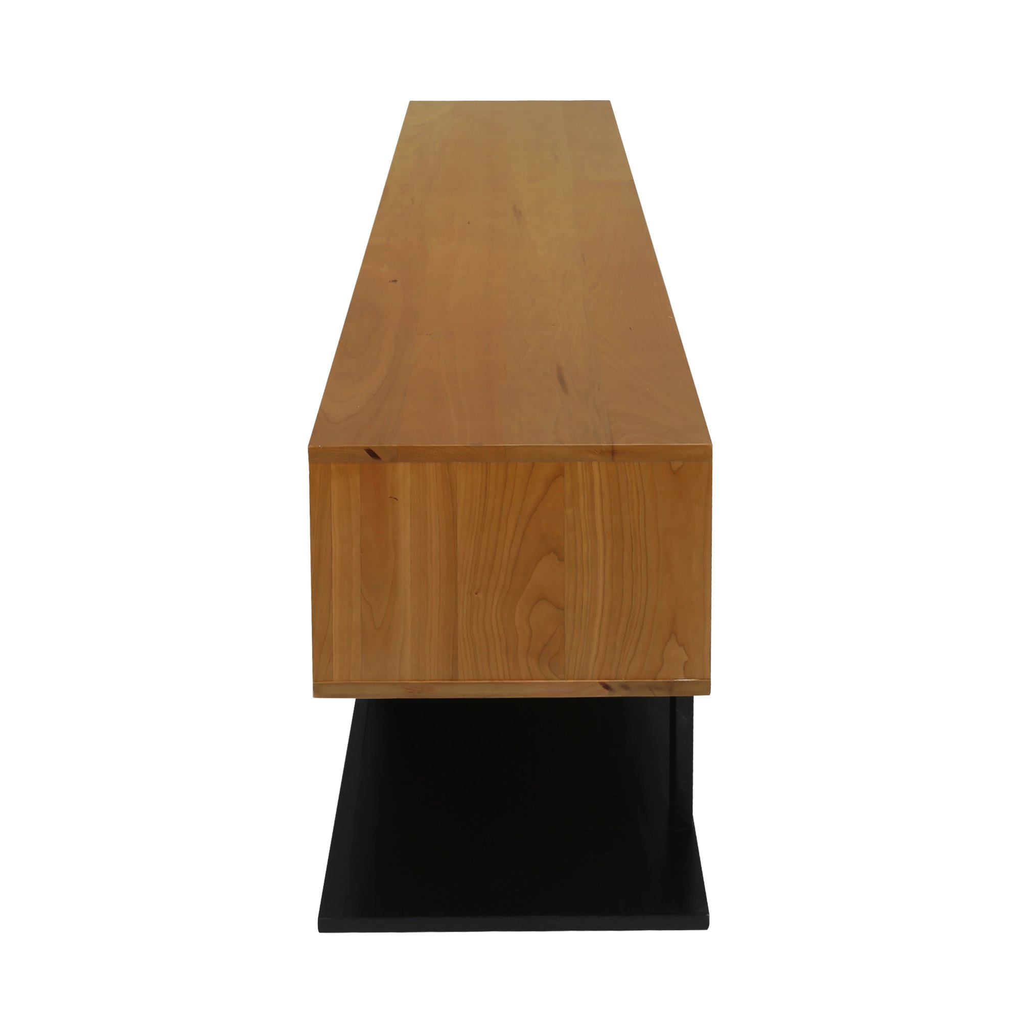 American Trails Creek Solid Wood TV Stand - Natural Cherry & Black Finish - Perfect for Living Room, Bedroom & Home Theater Setup