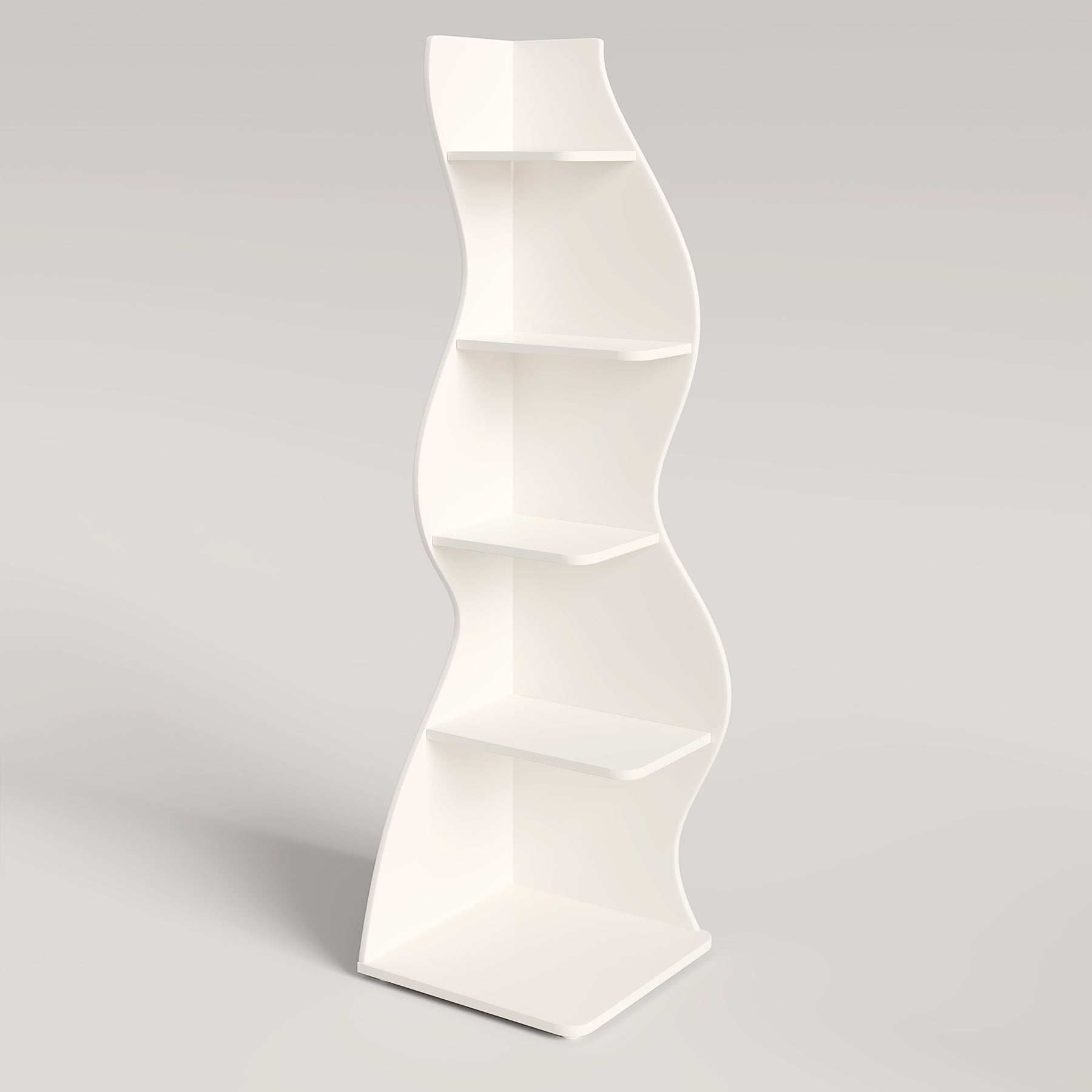 5 Tier Corner Shelf - Modern Wall Mounted Corner Bookshelf for Living Room, Bedroom, Office | Space Saving Storage Solution for Books, Plants & Decor