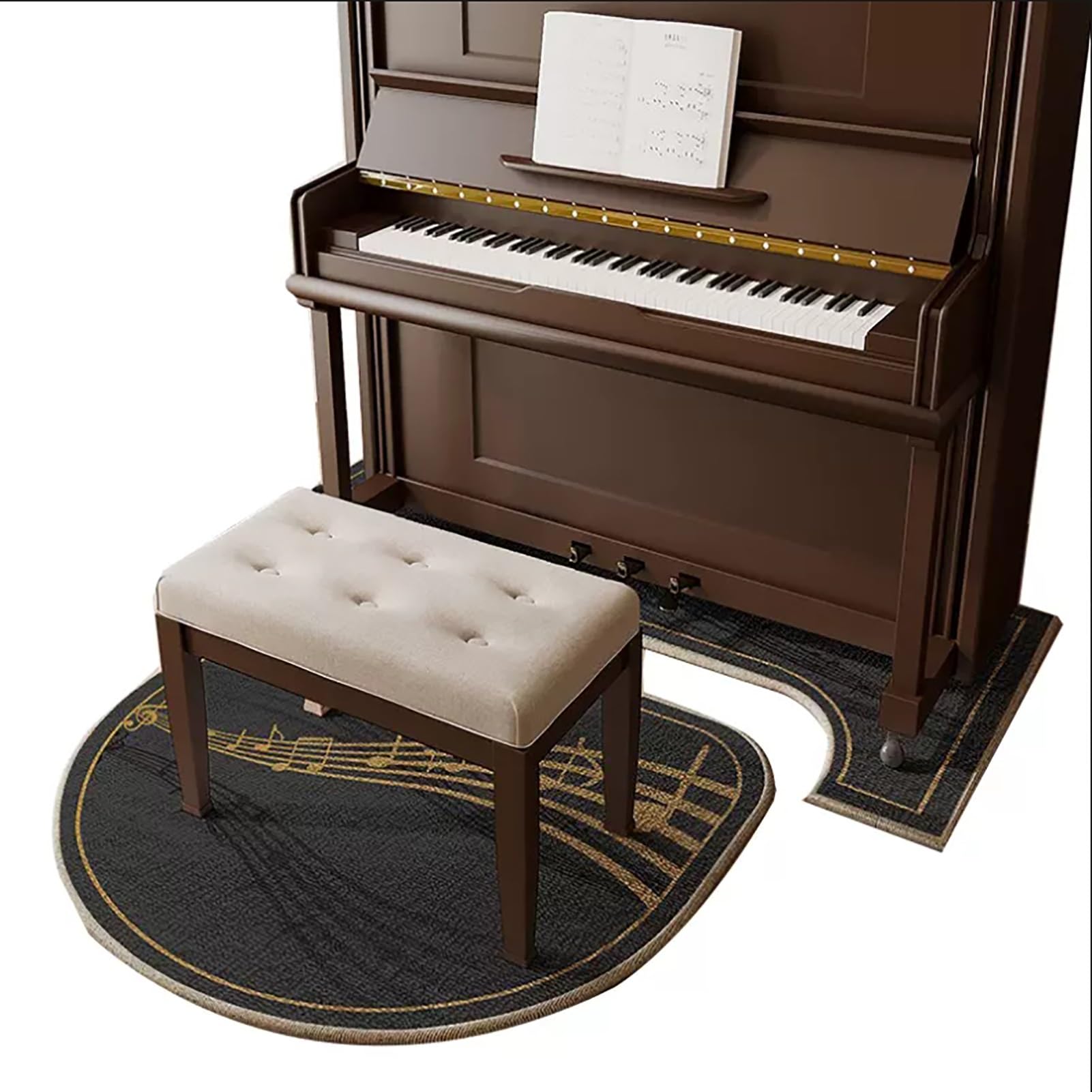 Premium Soundproof Piano Rug - Non-Slip Upright Piano Mat with Noise Reduction, Machine Washable & Durable Floor Protector for Living Room, Bedroom, Dining Room Decor (70x160cm) - Perfect for Home Studios, Music Practice Rooms & Noise-Sensitive Areas