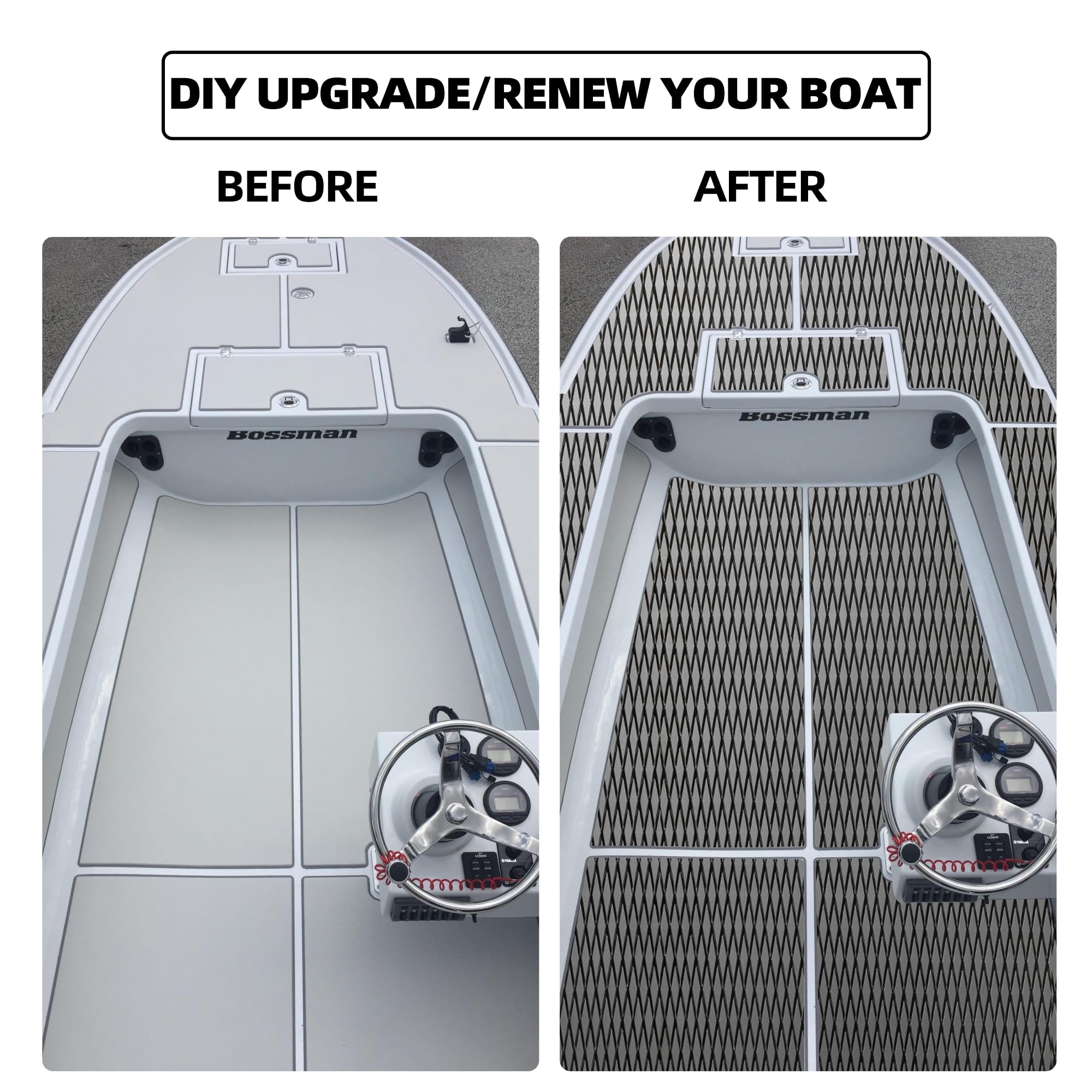 FOCEAN EVA Foam Boat Decking - Non-Slip Marine Flooring Mats for Boats, RV, Yacht, Kayak - 94.5