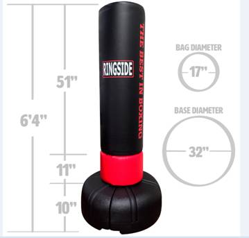Ringside Elite Free Standing Punching Bag - Heavy Duty Boxing Training Equipment for Home Gym & MMA Workouts - Perfect for Cardio, Strength & Fitness Training