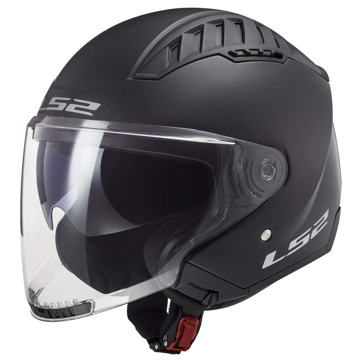 LS2 Copter Open Face Motorcycle Helmet - Matte Black (2X-Large) - DOT Approved for Safe Cruising & Urban Riding