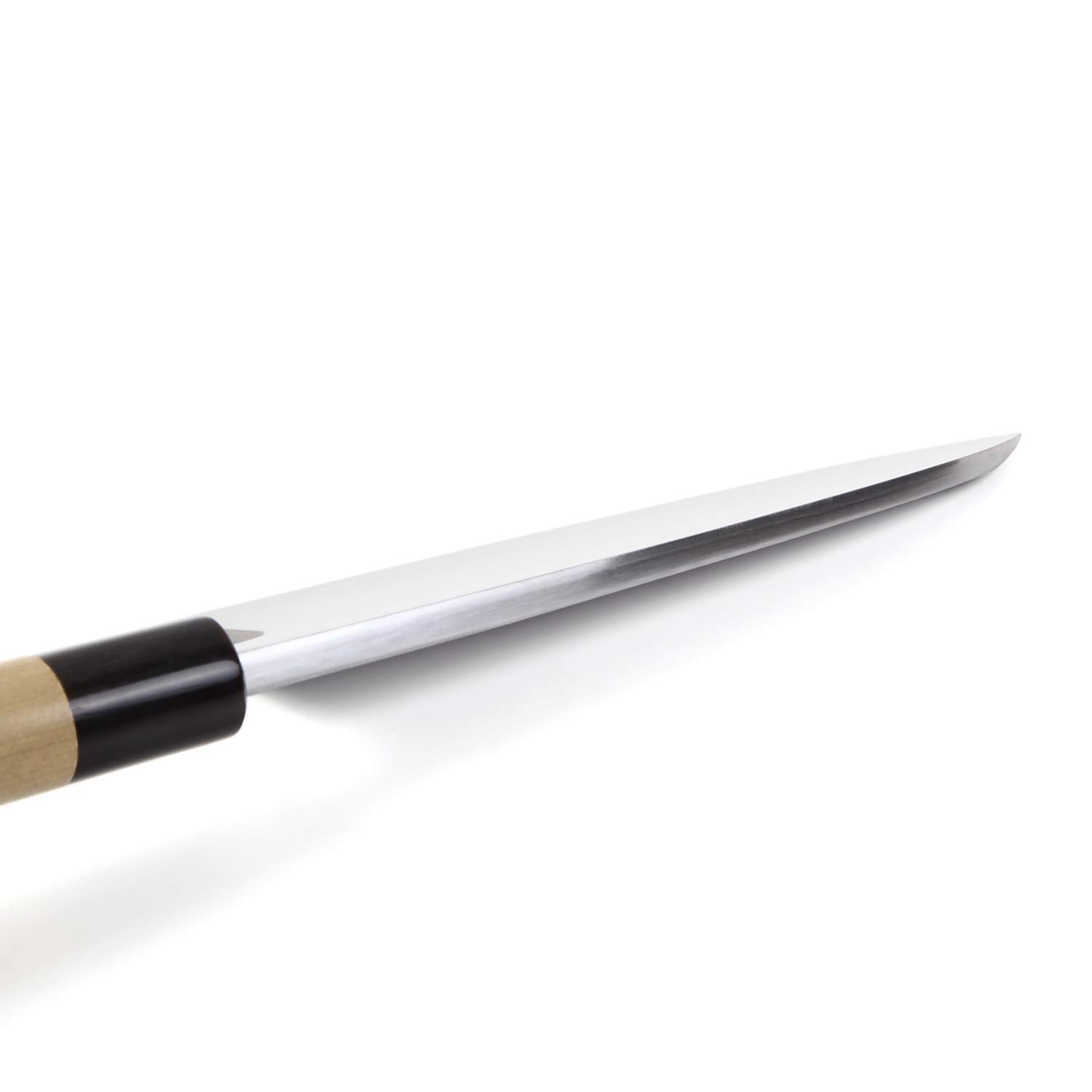 Premium Japanese Sushi Deba Knife - Shiroko White Steel No.2 Blade with Magnolia Wood D-Shape Handle - 7.7-inch (195mm) Professional Chef Knife for Sushi, Fish Filleting & Seafood Preparation - Perfect for Home Cooks & Sushi Restaurants