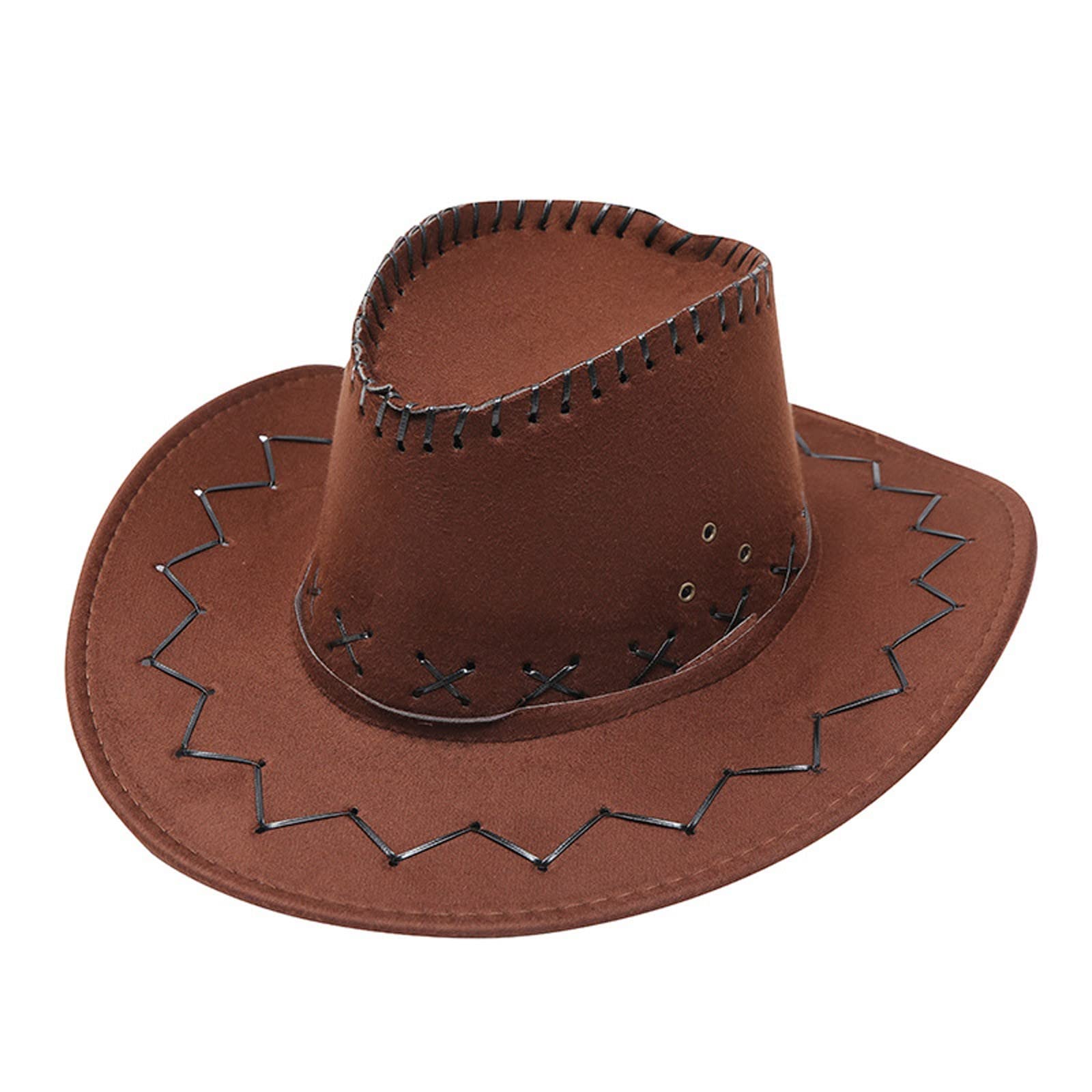 Stylish Wide Brim Cowboy Hat for Women & Men - Breathable Summer Western Sun Hat with Solid Suture Design - Perfect for Travel, Beach, Outdoor Adventures & Country Music Festivals