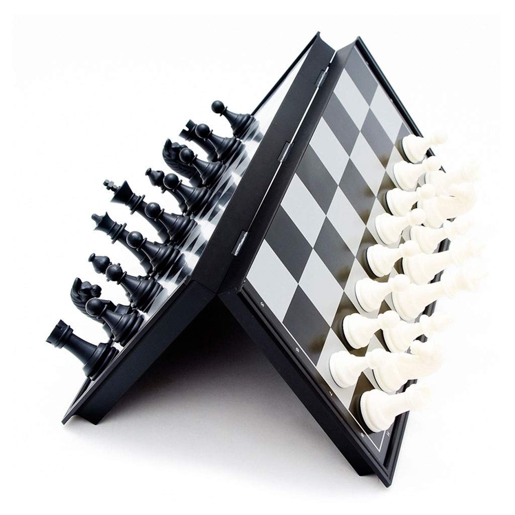 Yxxc Portable Folding Plastic Chess Set - International Standard Chess Board Game for Kids & Adults | Perfect for Travel, Thanksgiving Gifts & Family Game Night