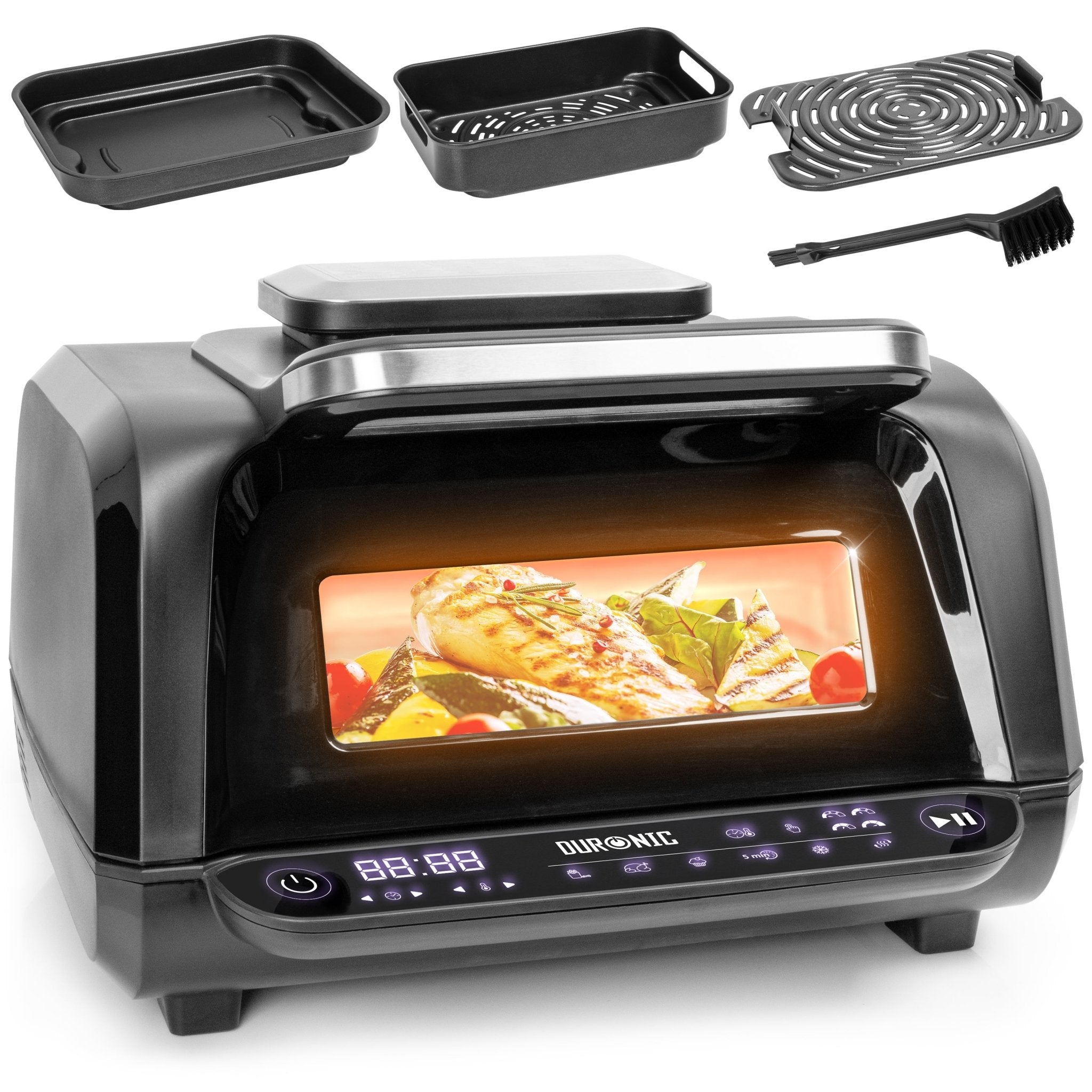 **Duronic FG19 5.5QT Air Fryer & Health Grill - Electric Air Fryer Oven for Chips, Chicken, Vegetables, Baking | Indoor BBQ, Family Dinners, Healthy Cooking & Quick Meals**