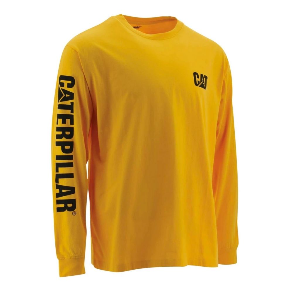 CAT Trademark Banner Long Sleeve Work Shirt - Durable Yellow Workwear (1510034) | Ideal for Construction, Landscaping & Outdoor Jobs