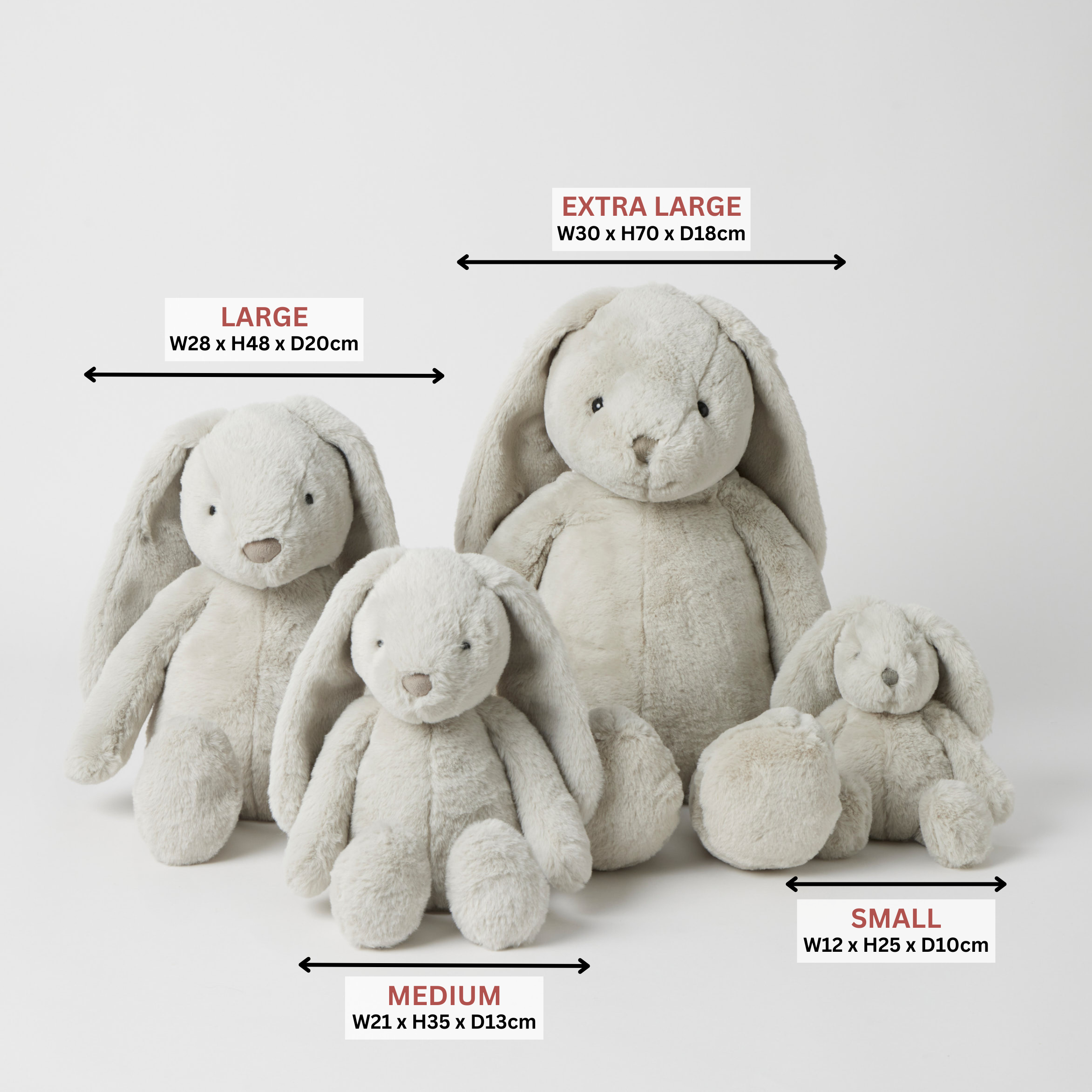 Jiggle & Giggle Extra Large Grey Bunny Plush Toy - Super Soft Stuffed Animal for Kids, Nursery Decor, Easter Gift & Cuddling Companion