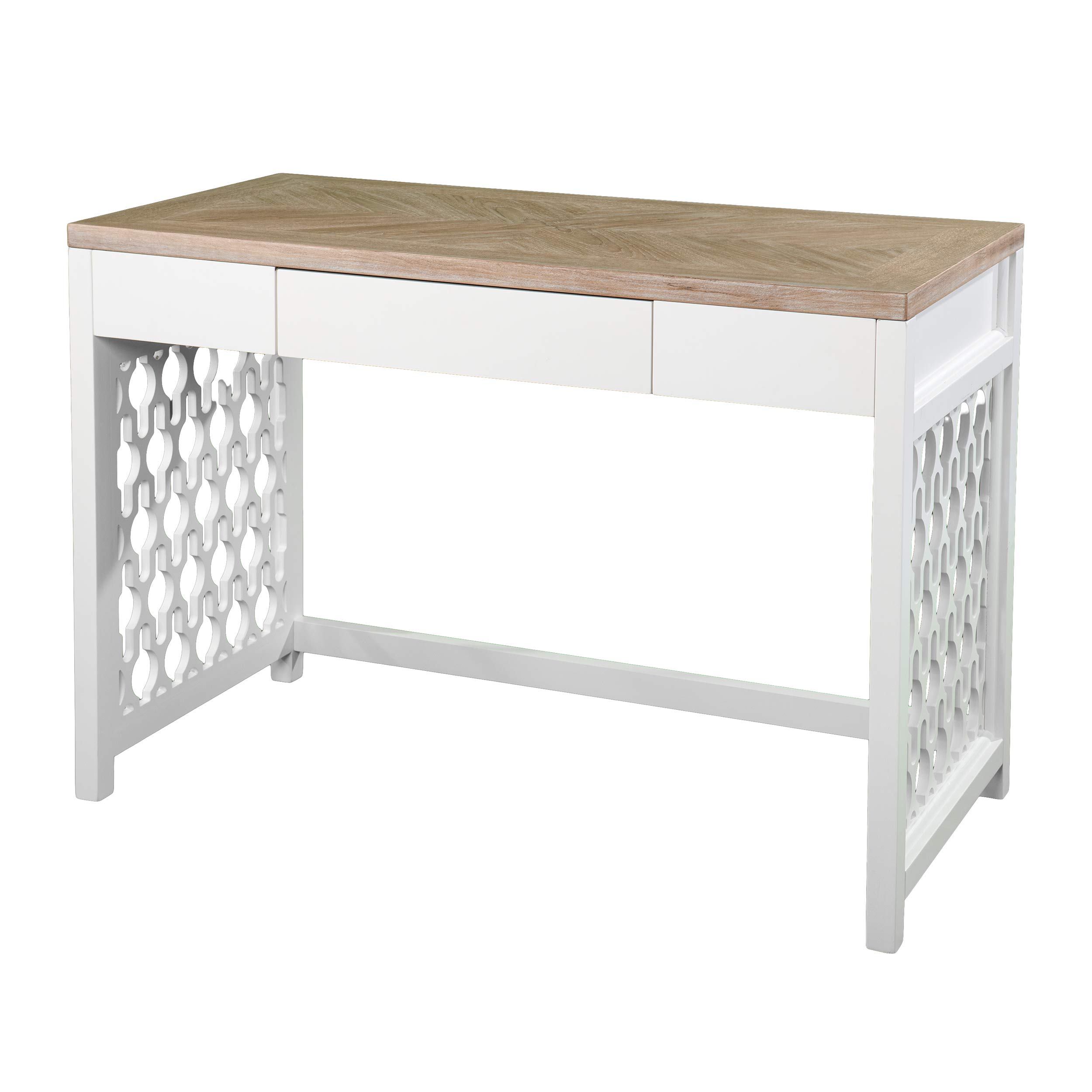 Wayliff Natural and White Writing Desk - Modern Home Office Furniture for Small Spaces, Study & Work from Home