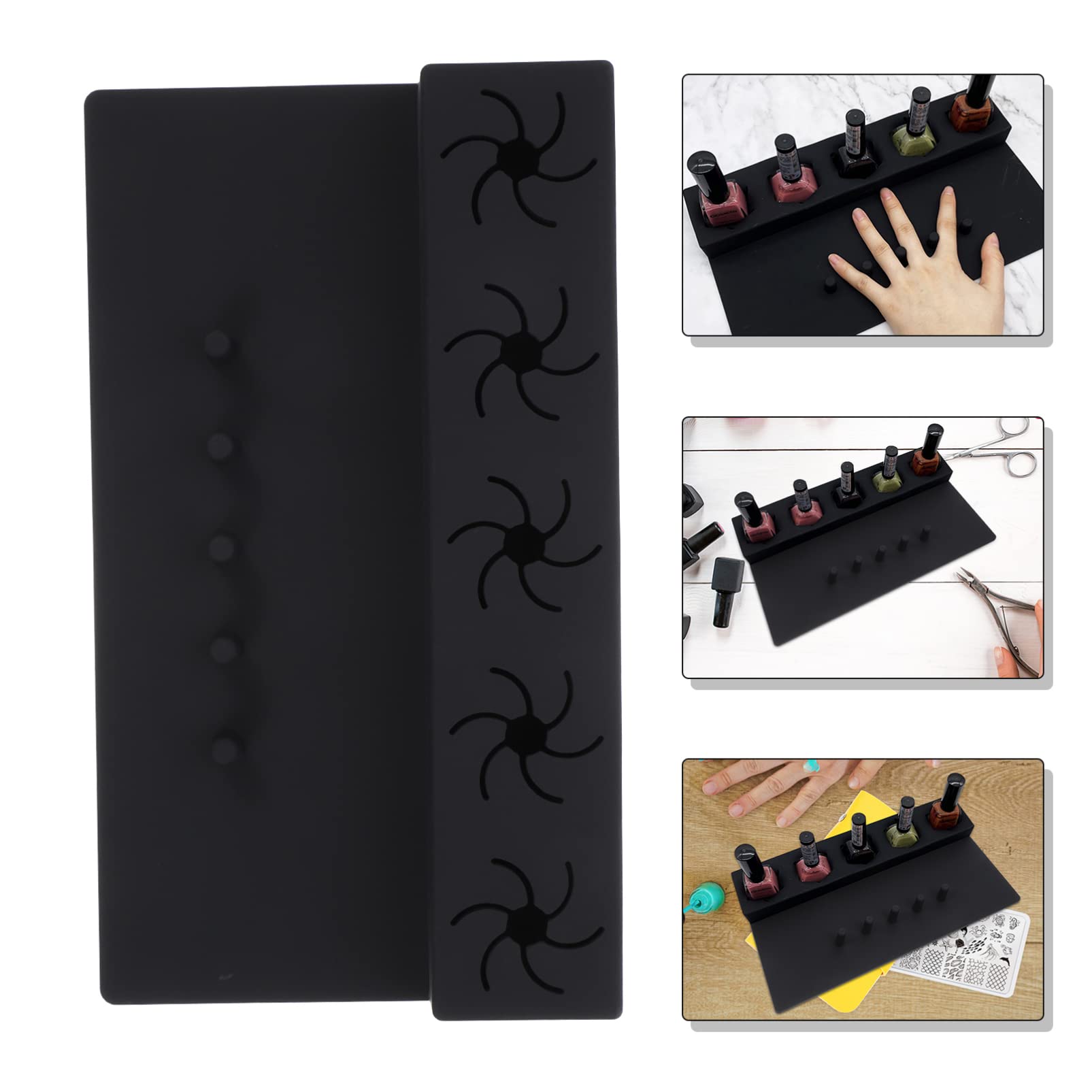 KALLORY Silicone Nail Polish Bottle Holder - Non-Slip Nail Polish Stand for Nail Art & Manicure, Perfect for Salon, Home & Travel Use