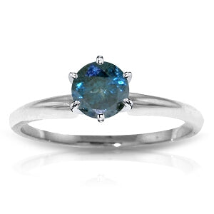 0.5 Carat 14K Solid White Gold Solitaire Ring with 0.50 Carat Natural Blue Diamond | Elegant Engagement Ring for Women | Perfect for Proposals, Anniversaries & Special Occasions