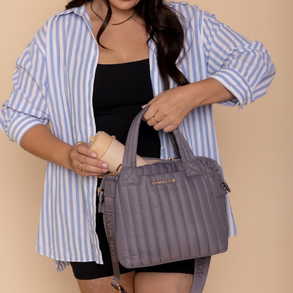 Puffy Pillow Crossbody Bag - Soft & Stylish Charcoal Shoulder Purse for Women | Perfect for Travel, Shopping & Everyday Use