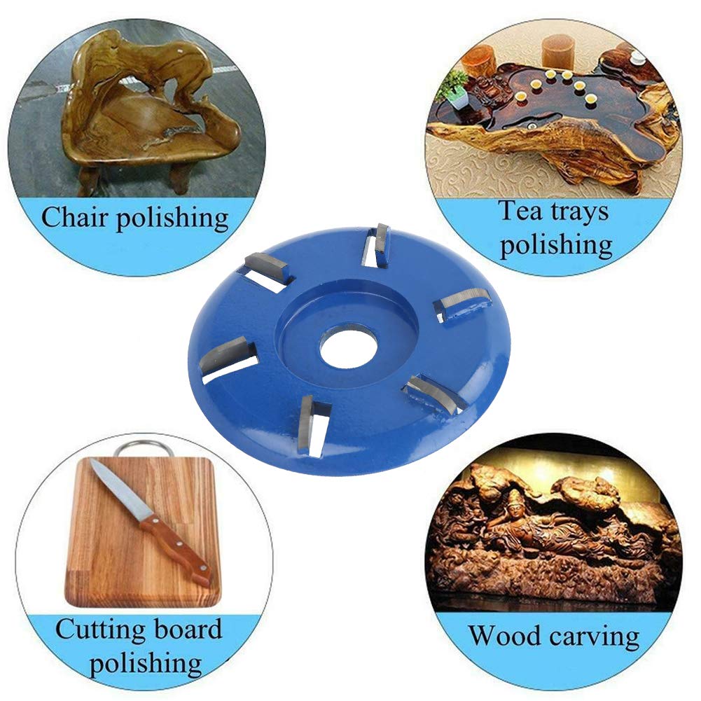 6-Teeth Steel Wood Carving Disc - Woodworking Milling Cutter for Angle Grinder, Saw Blade for Softwood Polishing (Arc Blade) | Perfect for DIY Wood Projects, Furniture Making & Craft Carving