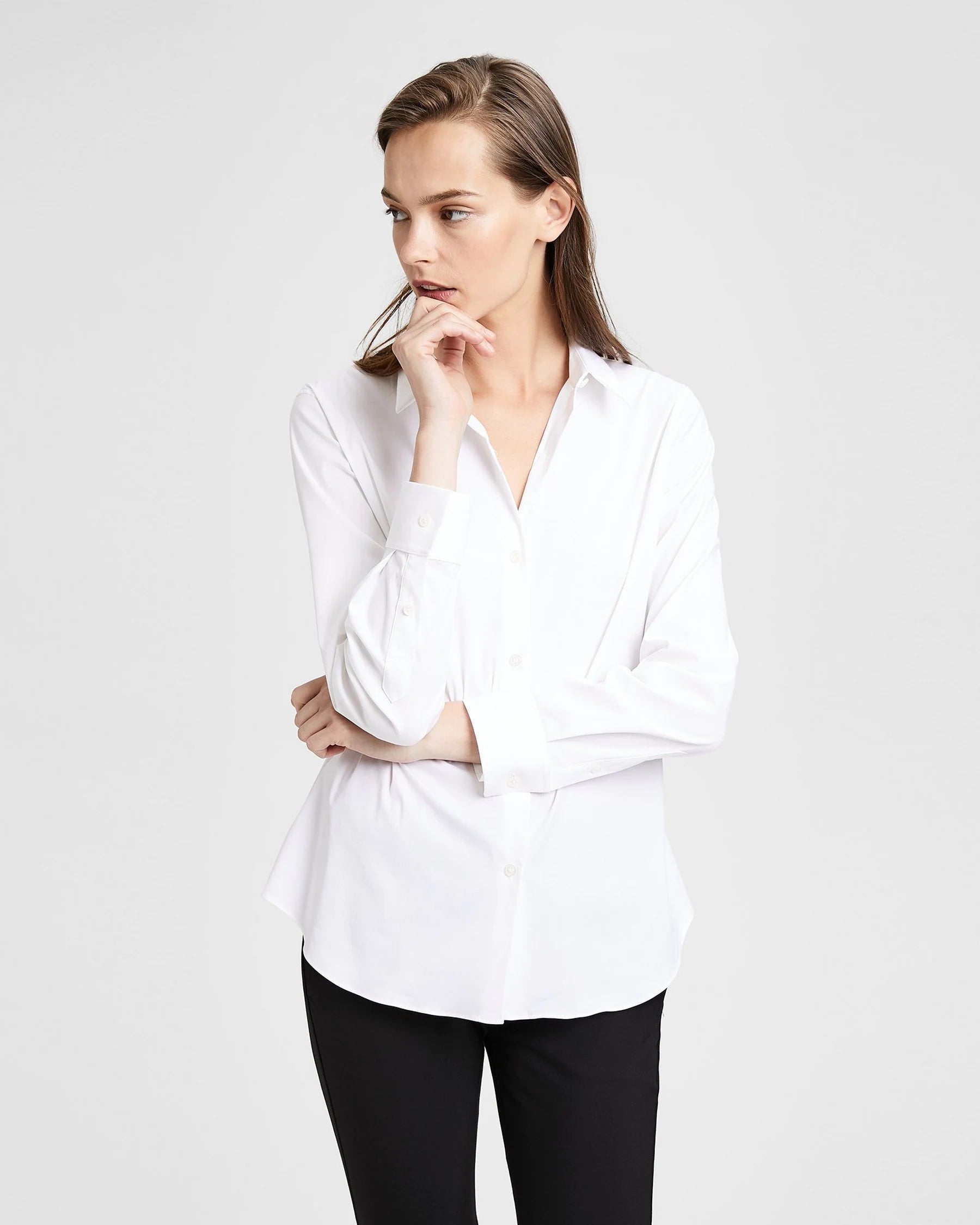 Classic White Shirt for Men - Premium Cotton Dress Shirt - Business Casual & Office Wear - Perfect for Work, Meetings, and Formal Events
