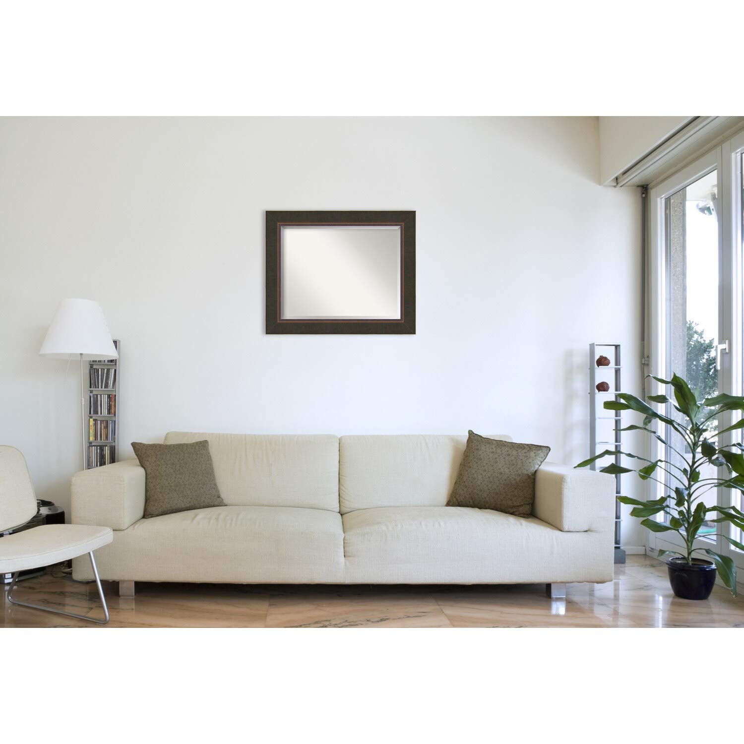 35 X 29-inch Large Bronze Wall Mirror with Beveled Glass - Traditional Brown Decorative Mirror for Living Room, Bedroom & Entryway (Includes Mounting Hardware)