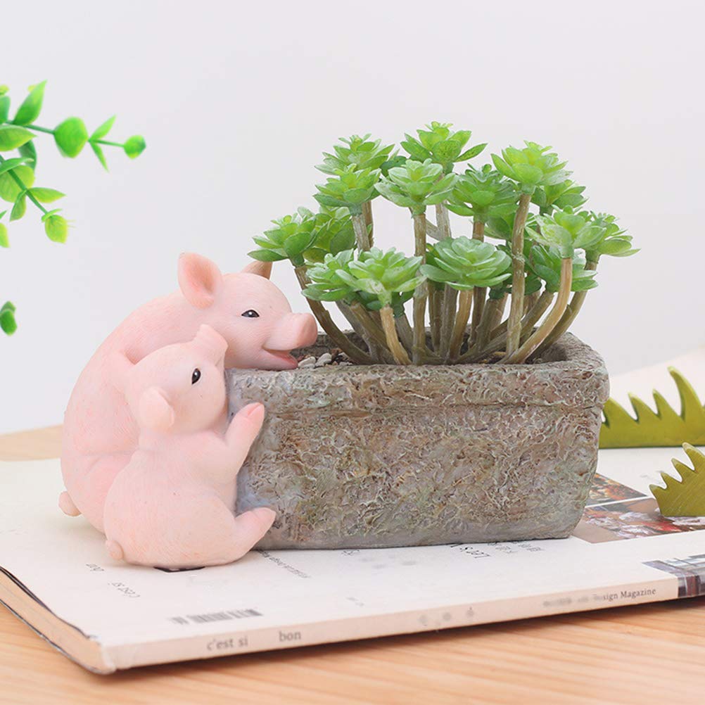 Cabilock 1pc Succulent Plant Pot - Decorative Resin Flower Planter with Drainage Hole - Small Bonsai Container for Home, Office, Garden & Indoor Plants