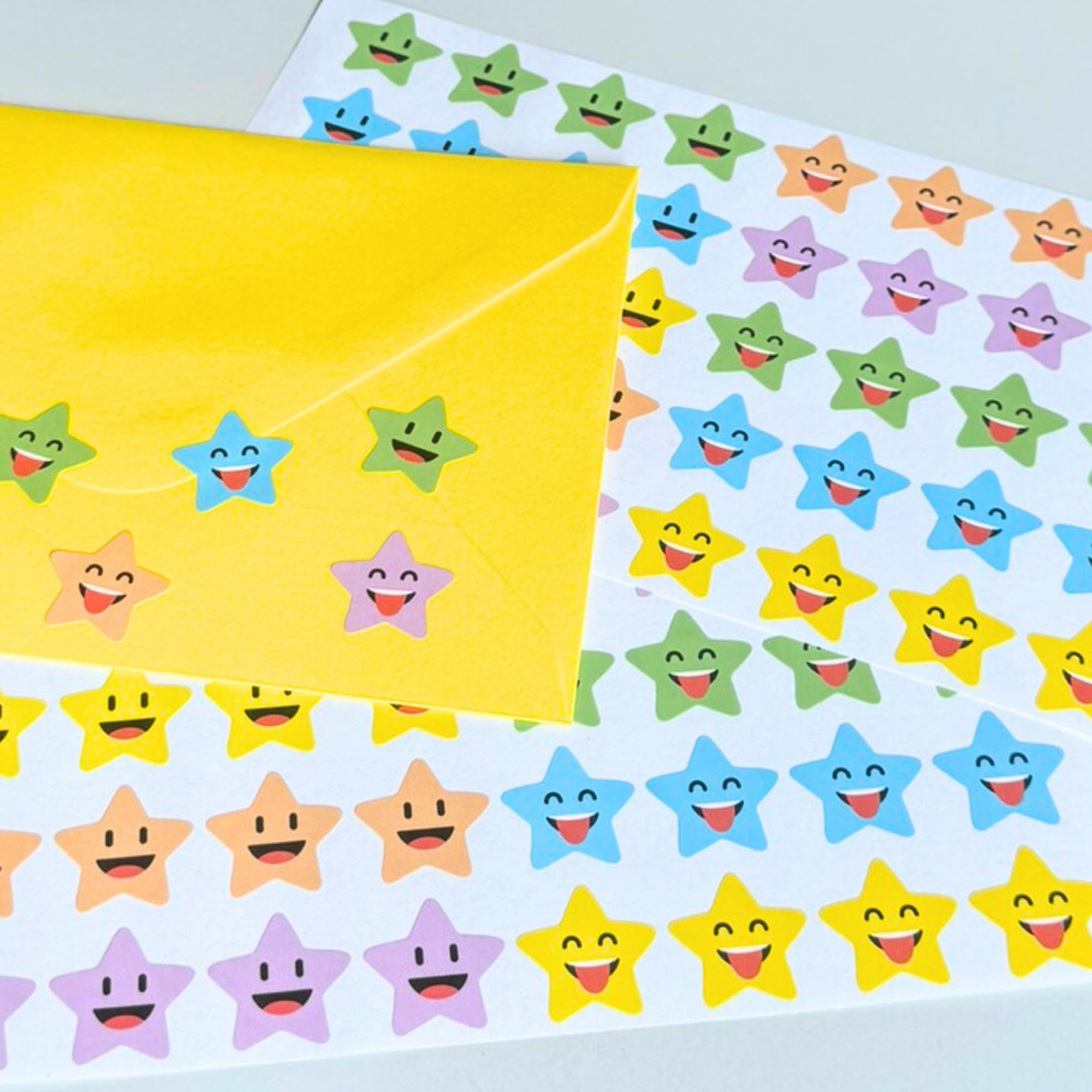 1000 Pieces Smiley Star Stickers for Teachers - 20mm Self-Adhesive Labels - Perfect for Classroom Rewards, Student Motivation & DIY Crafts