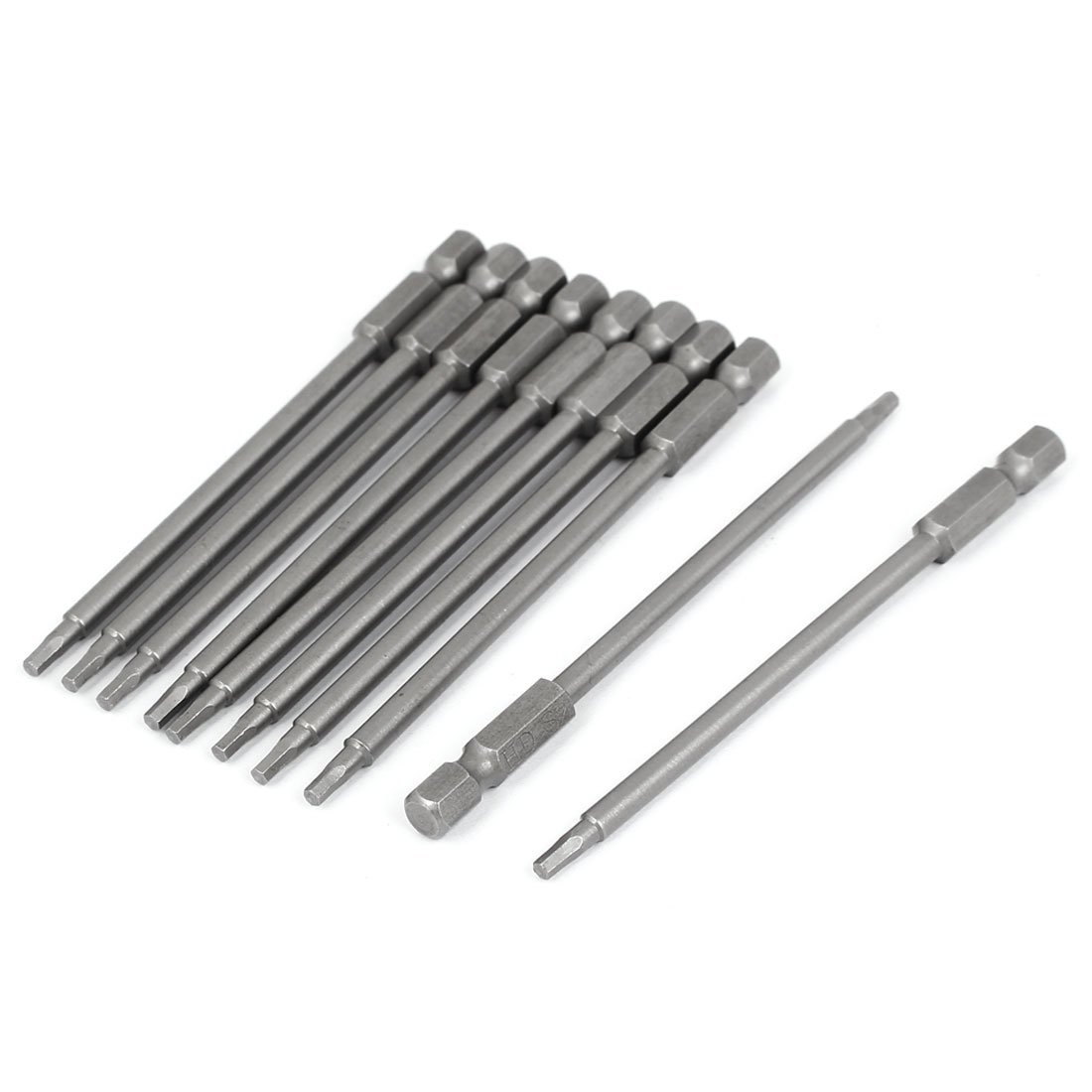 uxcell 10-Piece 1/4 Inch Shank 100mm Long H2.5 Magnetic Hexagon Screwdriver Bit Set - Perfect for DIY Projects, Furniture Assembly, and Electronics Repair