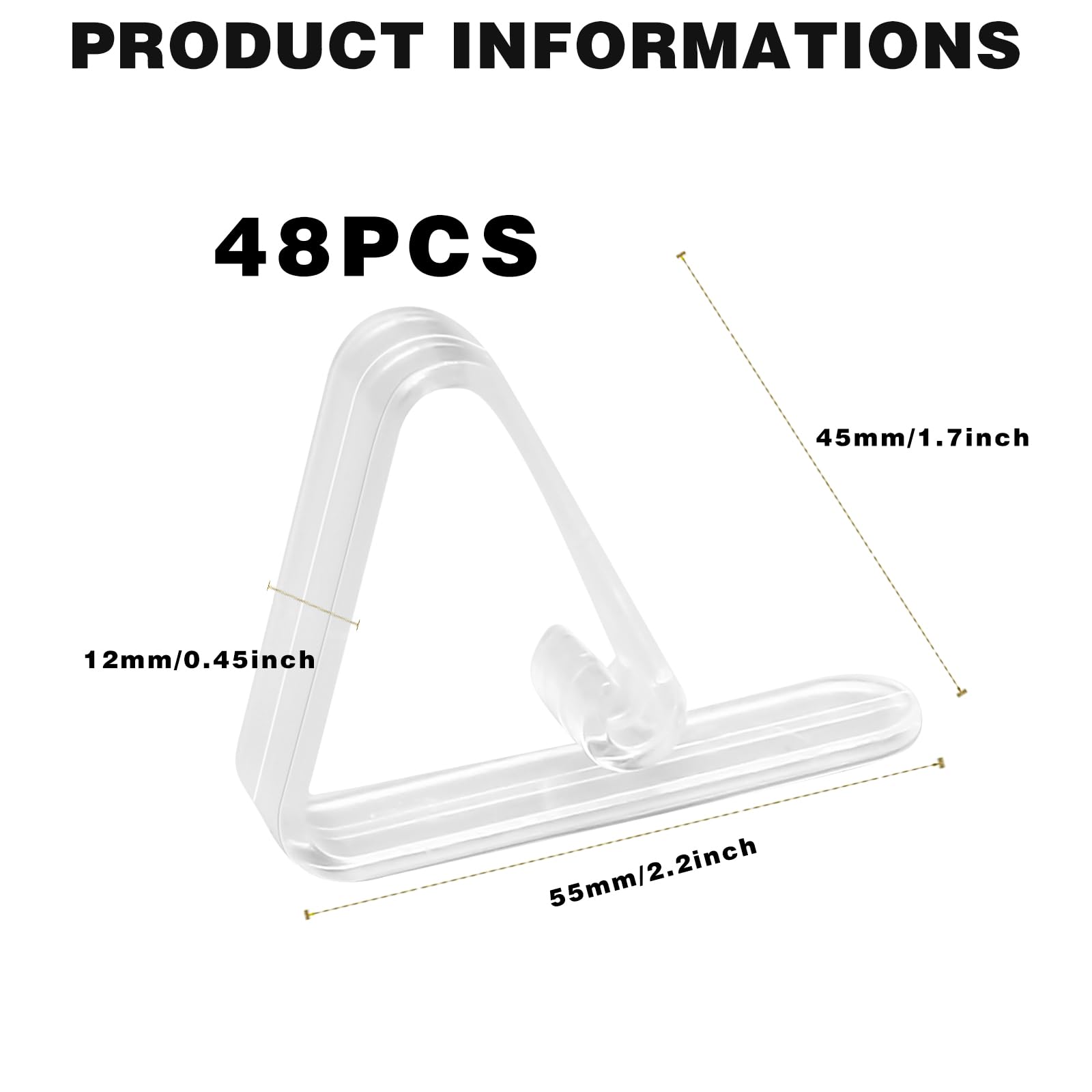 48 Pcs Clear Plastic Tablecloth Clips for Outdoor Picnic Tables - Heavy Duty Table Cover Clamps for Party Events, Weddings, BBQs - Securely Hold Table Skirts & Tablecloths in Windy Conditions
