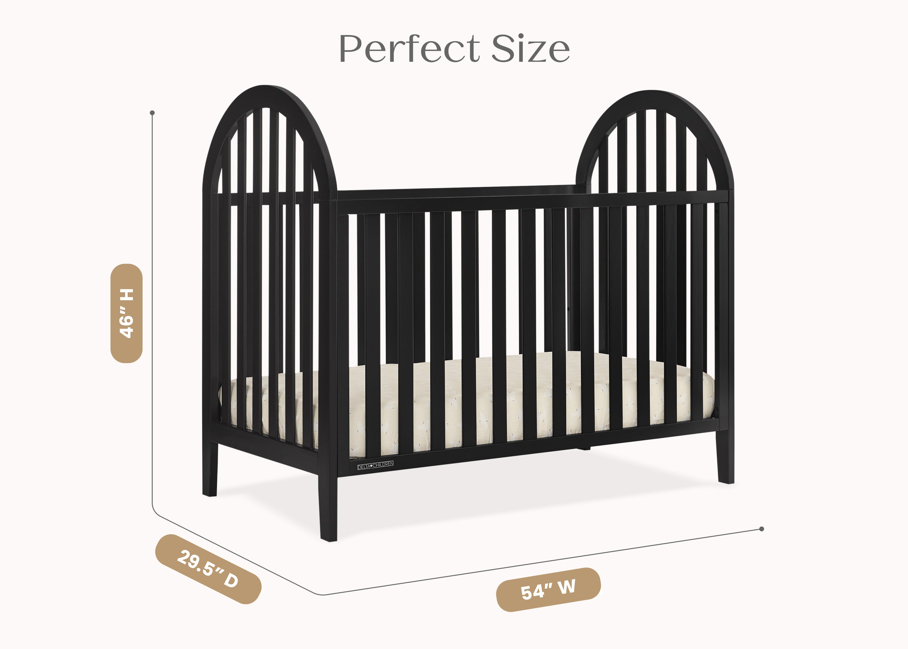 Milano 4-in-1 Convertible Baby Crib - Toddler Bed, Daybed & Full-Size Bed - Nursery Furniture for Boys & Girls - Perfect for Newborn to Teen Years
