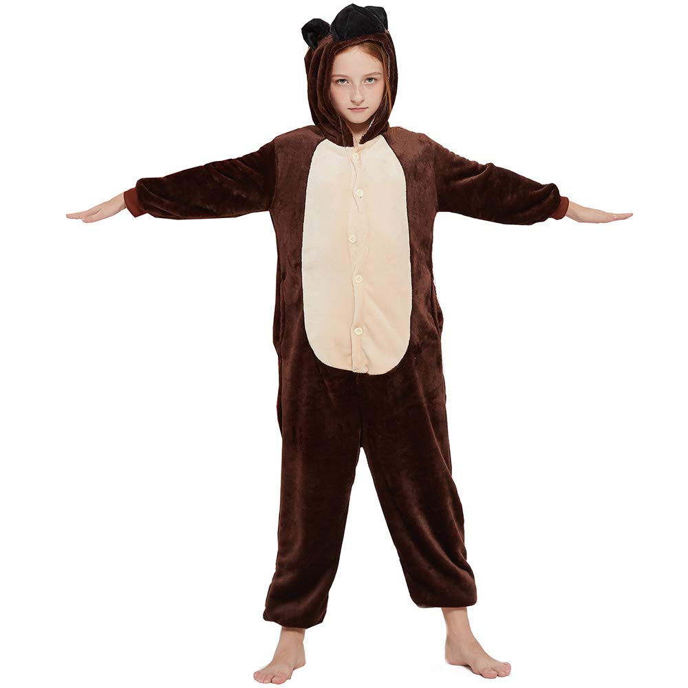 Kids Dog Onesie Fleece Pajamas - Cute Bulldog Animal Costume for Halloween, Christmas & Easter | Warm One-Piece Sleepwear for Boys & Girls
