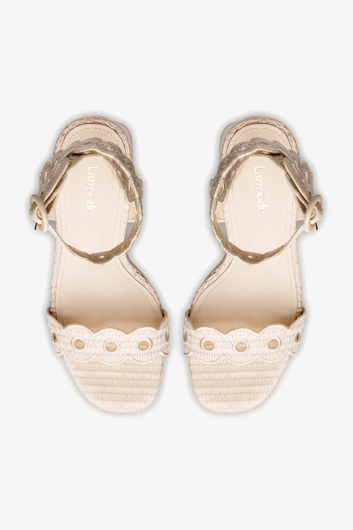 Natural Raffia Dolly Broderie Sandal - Comfortable Handmade Women's Summer Sandals for Beach, Vacation & Casual Outings