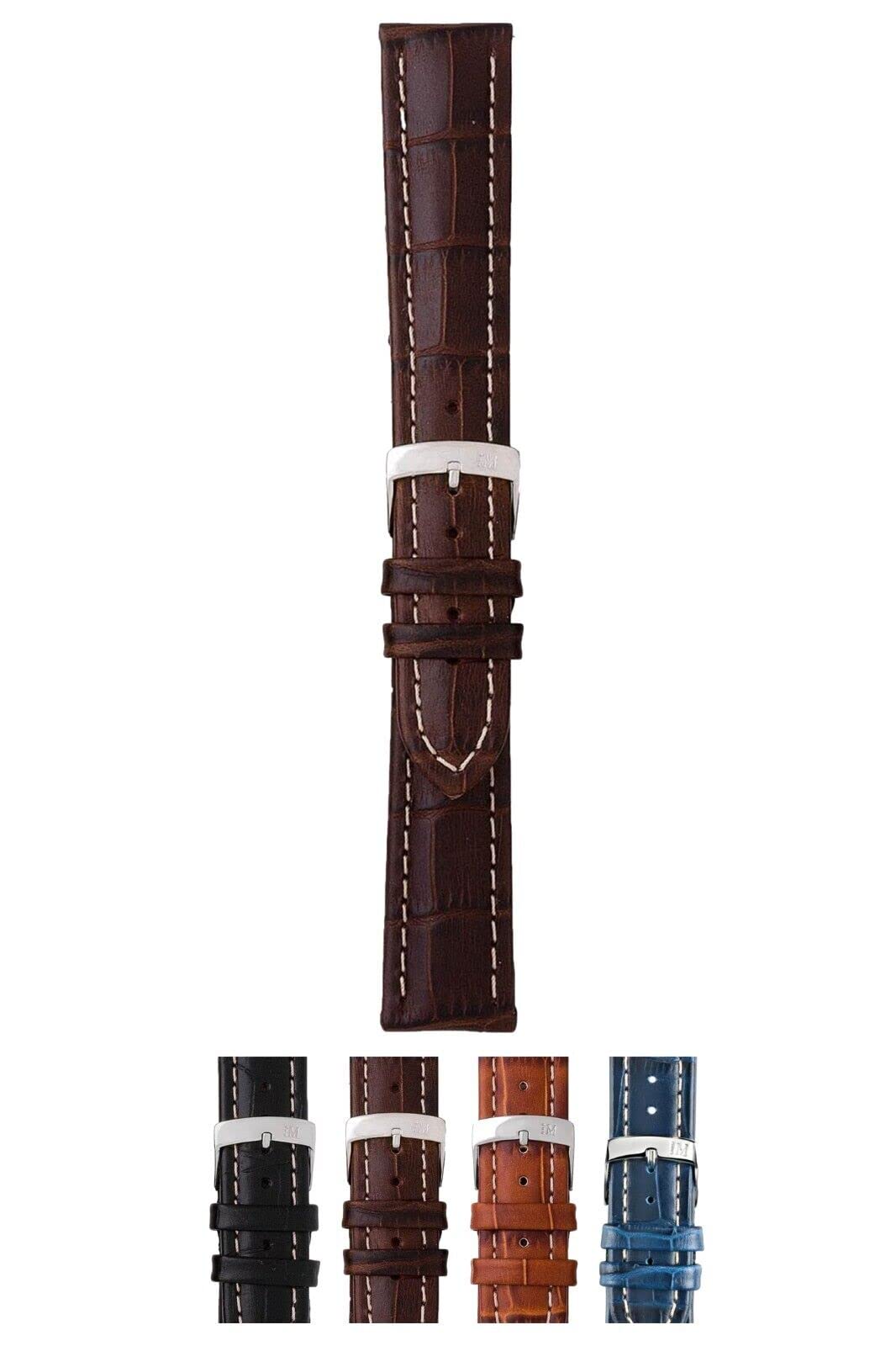Vintage Calf Leather Watch Strap with Chrome Buckle - 1930 Collection for Dress Watches