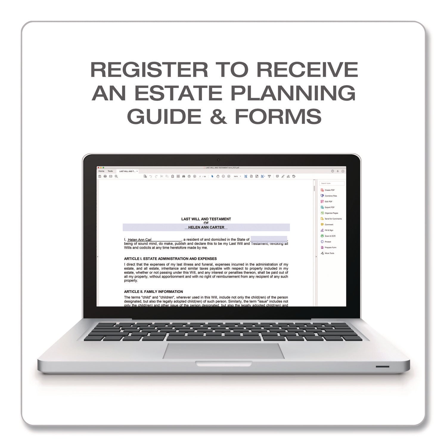 Adams® Last Will and Testament Digital Forms Kit - Printable Legal Will Templates with Manual & Estate Planning Guide (8.5