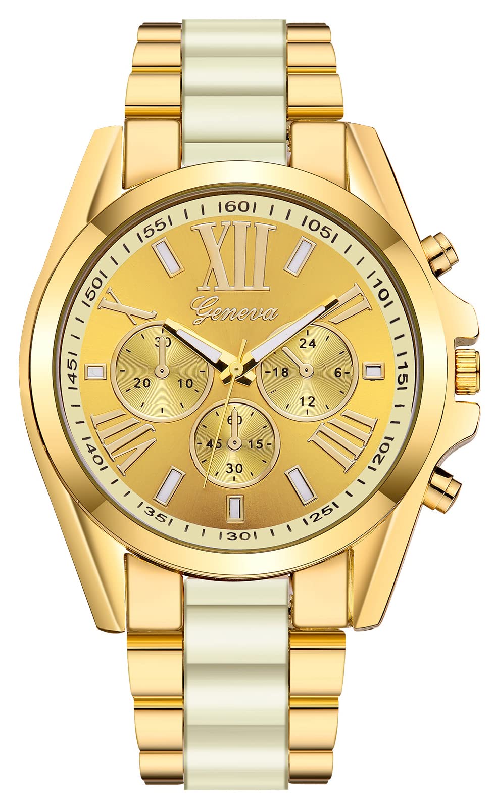 Luxury Big Dial Men's Two-Tone Quartz Watch - Stylish Casual Fashion Timepiece for Business, Dating & Everyday Wear