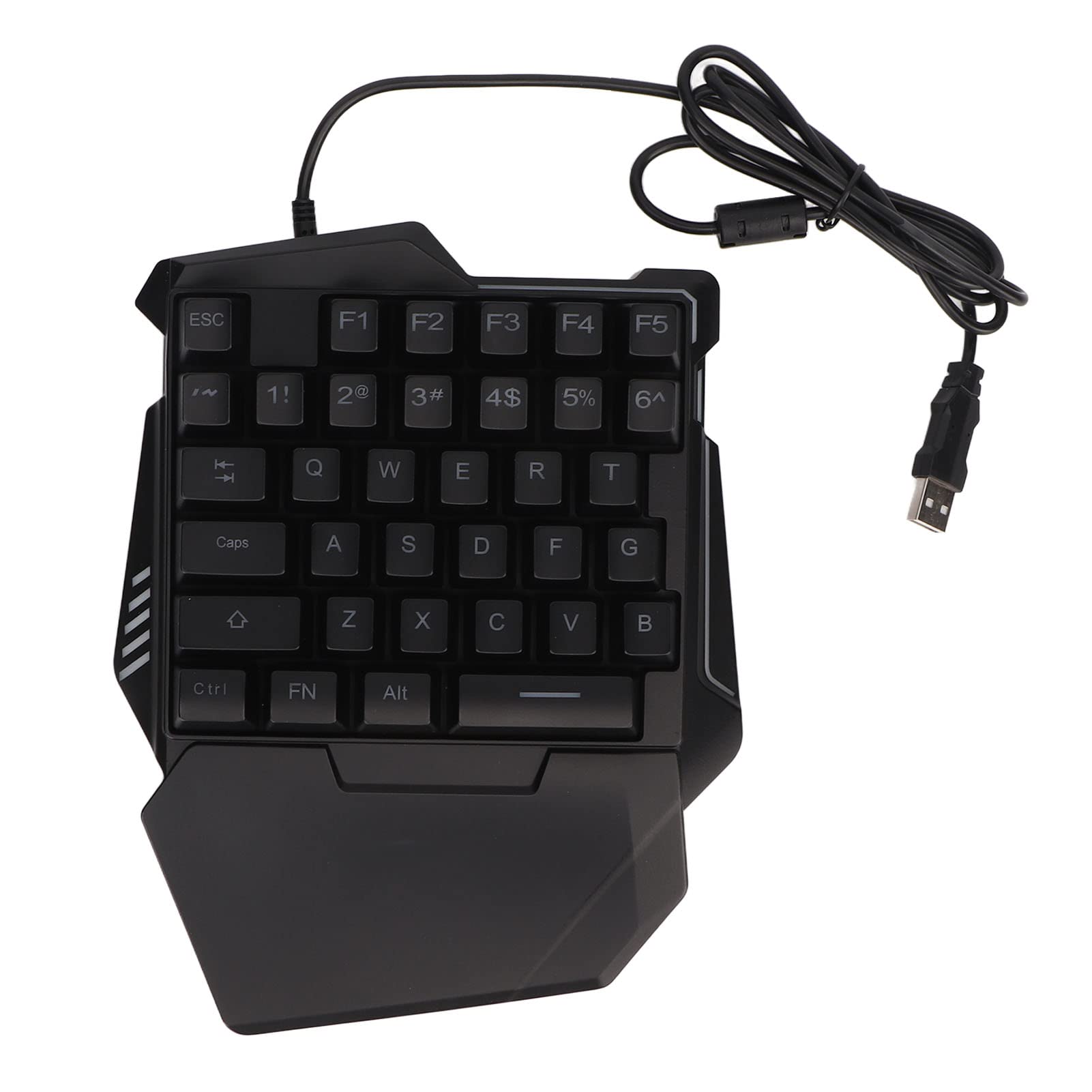 ZJchao One-Handed 35-Key RGB Gaming Keyboard with Colorful Backlight - Ergonomic USB Mechanical Keyboard for PC Gamers | Perfect for FPS, MOBA & Esports