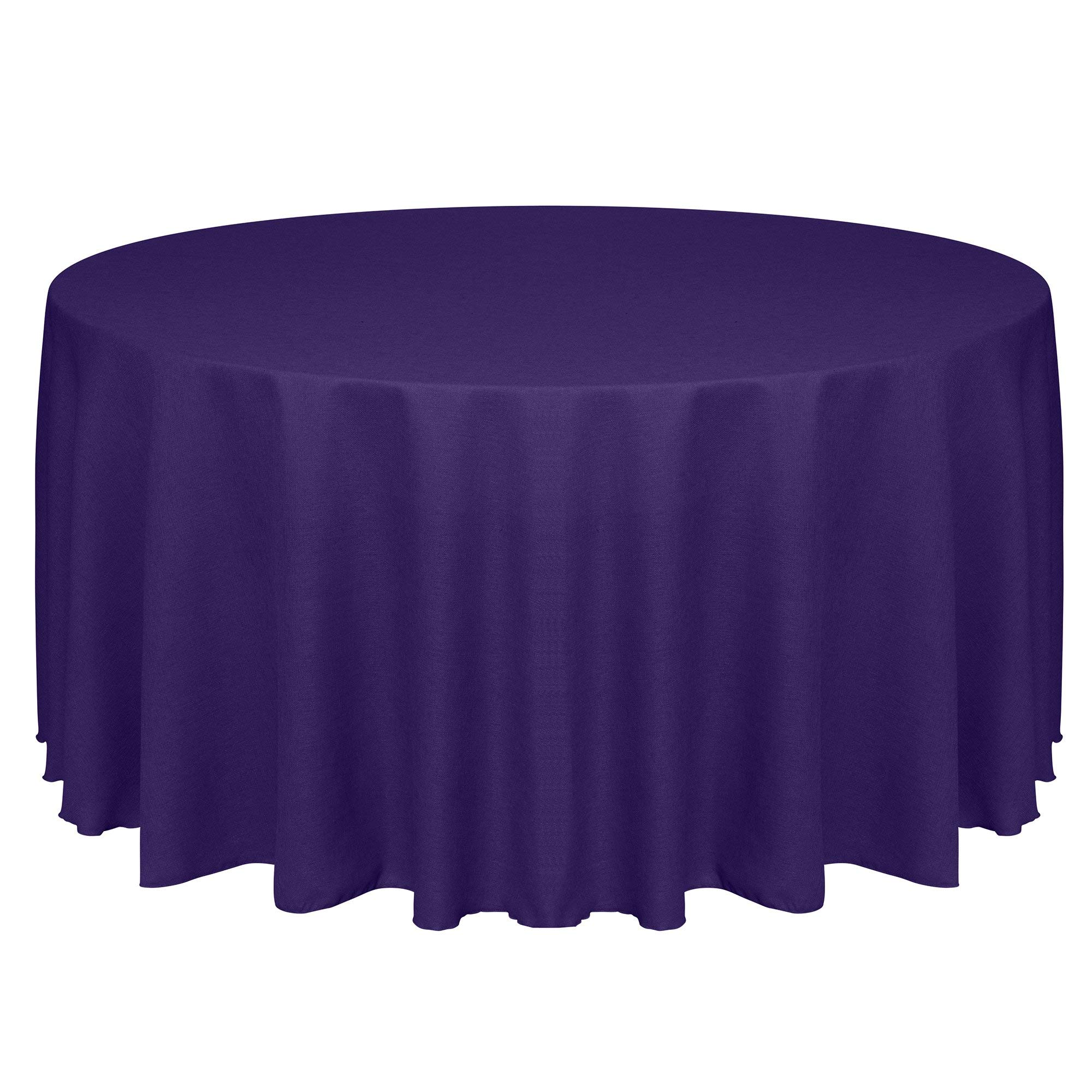 Premium 2-Pack Faux Burlap Round Tablecloth - 90-Inch Havana Style Basket Weave in Purple - Perfect for Weddings, Parties & Holiday Dining Decor
