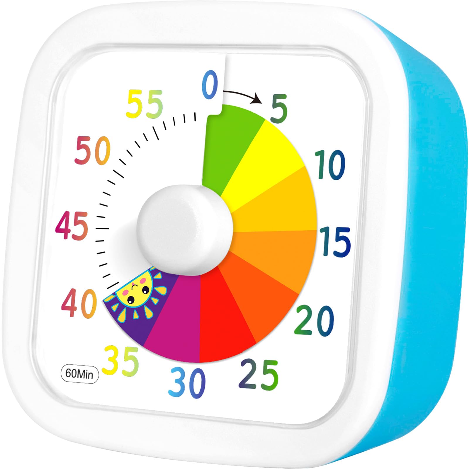 60-Minute Visual Timer for Kids & Adults - Silent Countdown Clock for Time Management - Perfect for Homework, Chores, and Focus Tasks