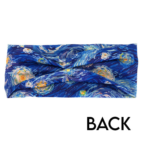 Starry Night Headband for Women - Adjustable Soft Elastic Hair Band for Running, Yoga, Workout & Everyday Wear