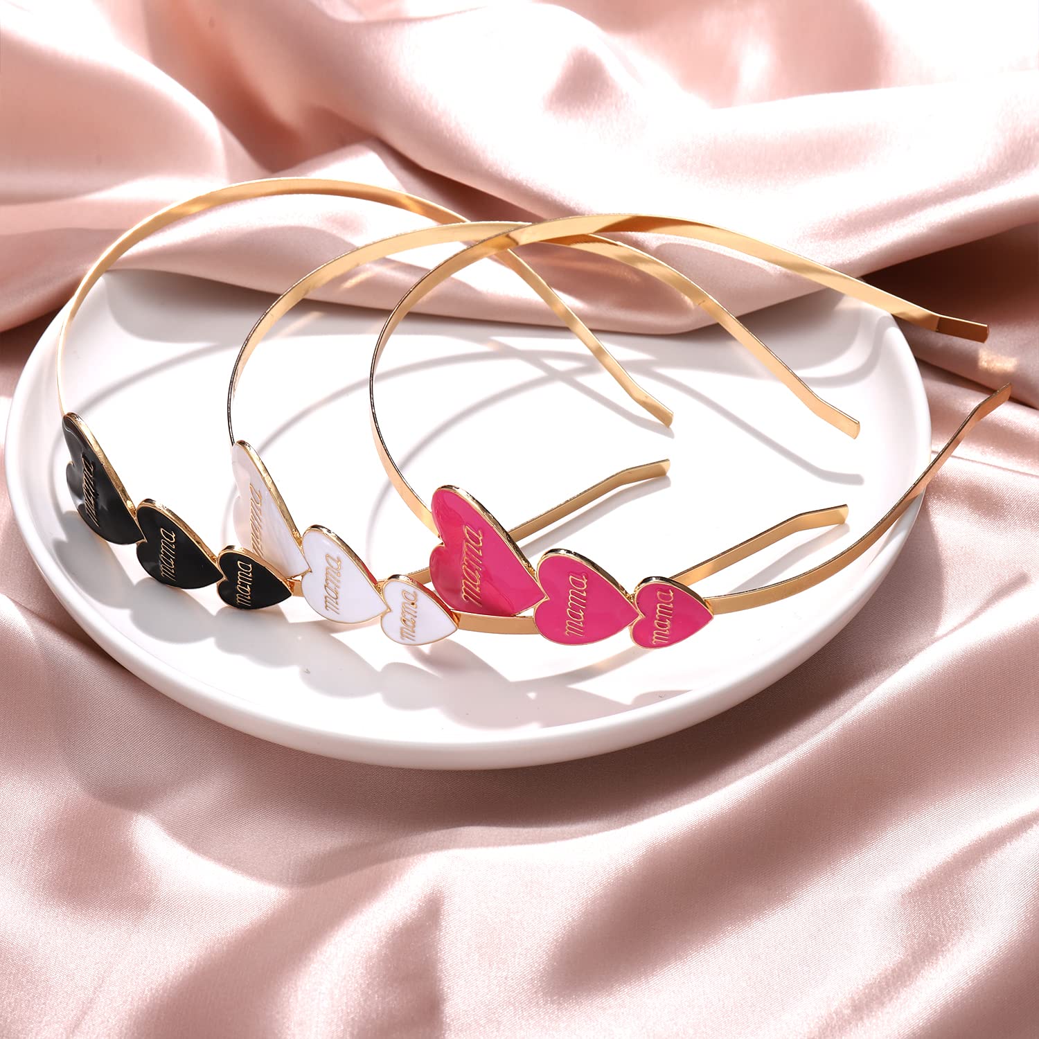 Mama Headband for Women - Enamel Letter 'Mama' Love Heart Hairband - Mother's Day, Birthday Gift for Mom from Daughter or Son | Perfect for New Moms, Festivals & Everyday Wear