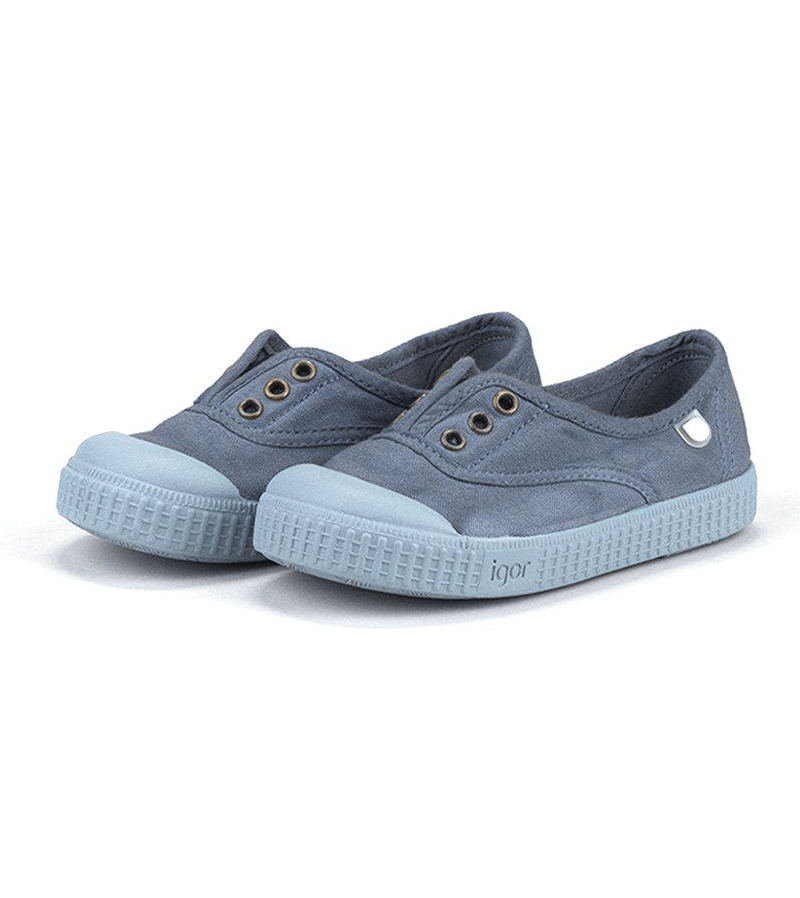 Igor Canvas Shoes for Men & Women - Dusty Blue Casual Sneakers with Comfortable Blue Sole | Perfect for Walking, Running & Everyday Wear