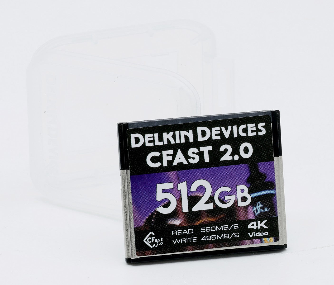 Open Box Delkin Devices CFast 2.0 512GB Cinema Memory Card for Professional 4K/8K Video Cameras - Perfect for Filmmaking, Broadcast & High-Speed Photography