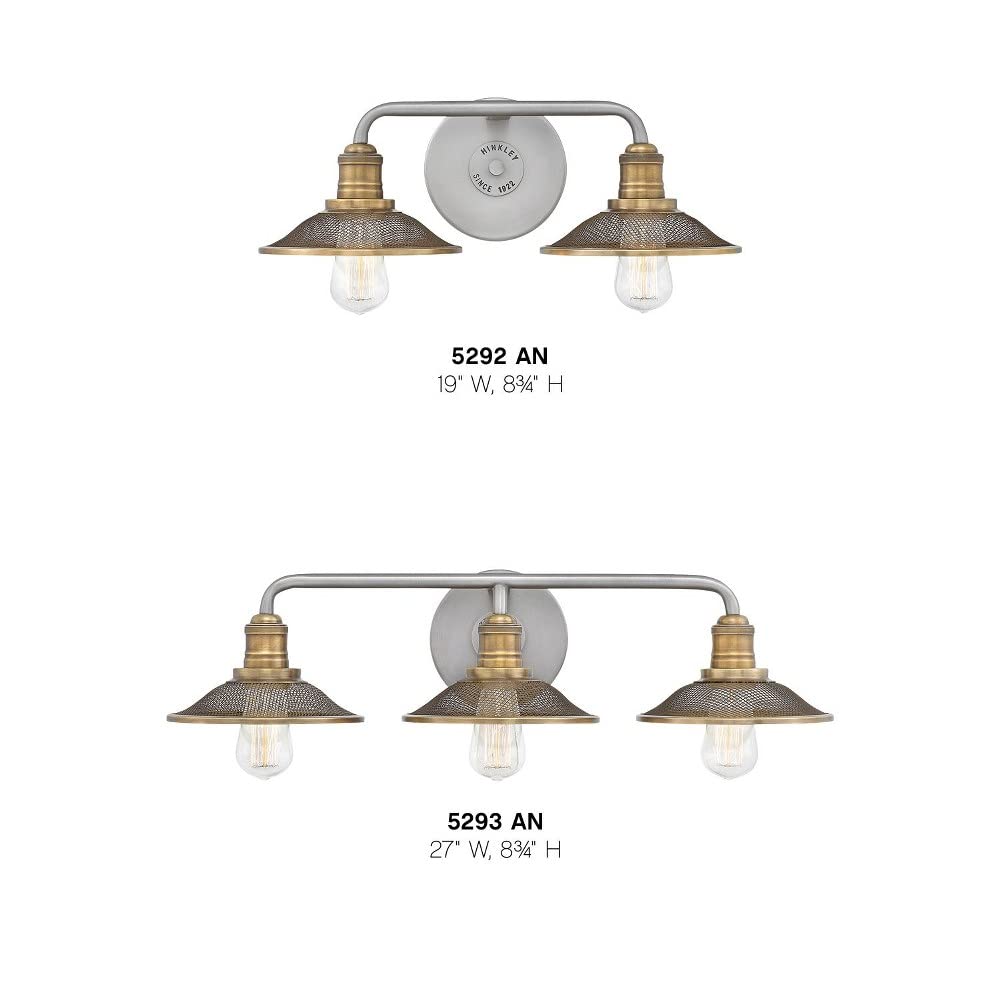 Industrial Style 2-Light Bathroom Vanity Light Fixture - 19