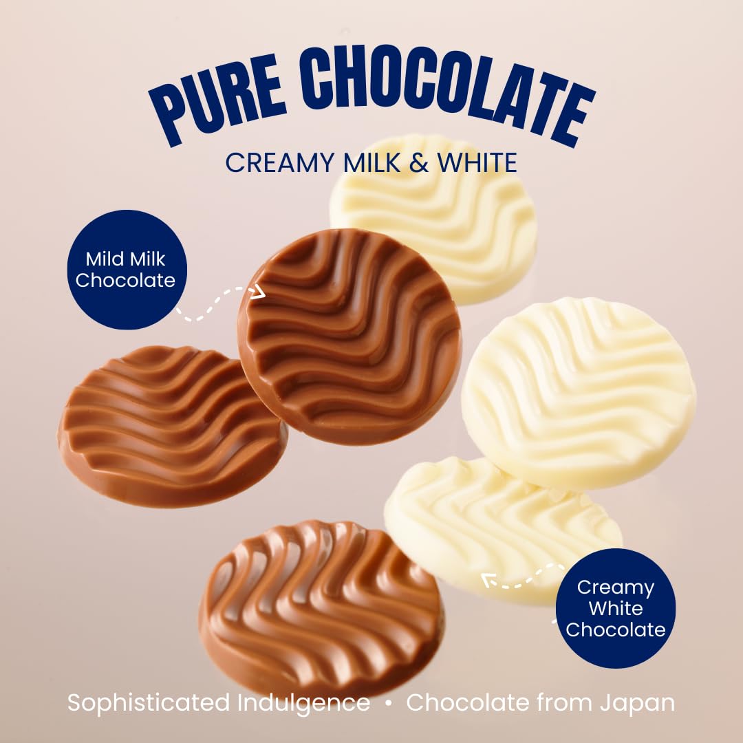 Premium ROYCE' Pure Chocolate Assortment - Creamy Milk & White Chocolate Gift Box (40 Pieces) | No Artificial Preservatives | Authentic Japanese Chocolate from Hokkaido | Perfect for Baking, Desserts, Gifts & Special Occasions
