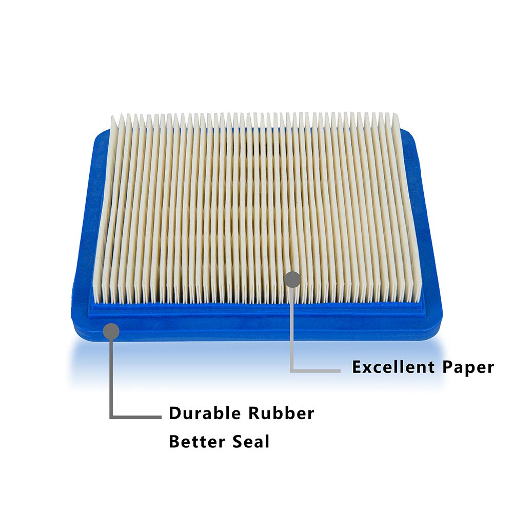 10 Pack 491588S Air Filter - Compatible with Briggs & Stratton 491588 & 4915885 Flat OEM Air Cleaner Cartridge - Replacement Lawn Mower Air Filters for Outdoor Power Equipment & Garden Tools Maintenance