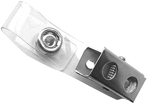 Metal Badge Clips with Clear Straps - Durable ID Holder for Office, Doctor & Nurse - Secure Work ID, Name Tag & Access Card Holder for Healthcare Professionals & Corporate Employees