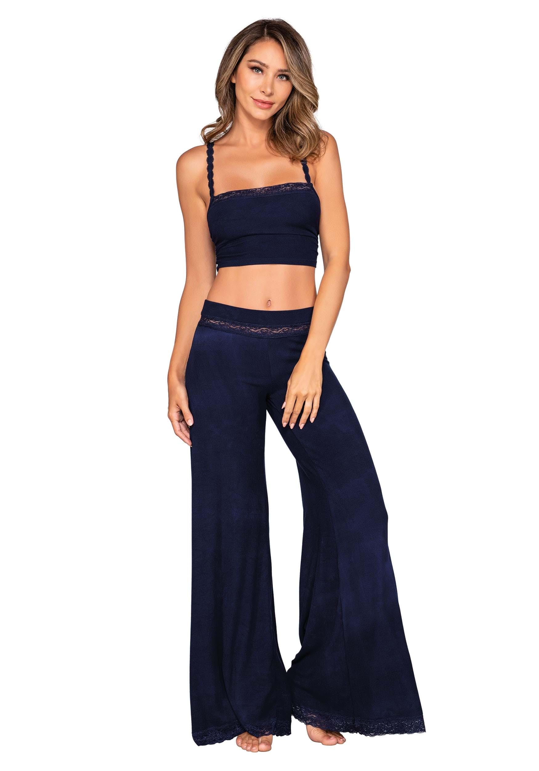 Dreamgirl Women's Wide Leg Pajama & Camisole Set - Soft Sleepwear Loungewear for Relaxing at Home or Vacation