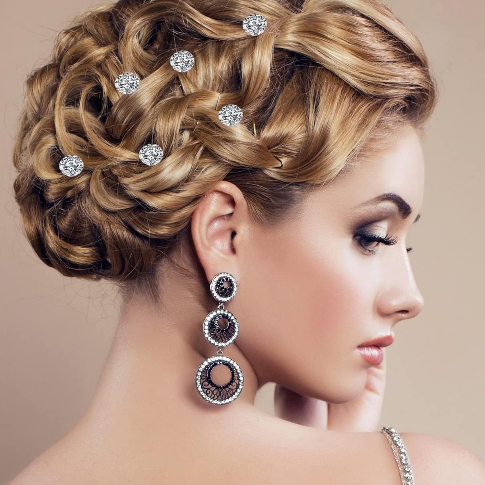 12Pcs Spiral Hair Pins with Crystal Pearls - Elegant Bridal Hair Clips for Women & Girls - Wedding, Party & Prom Hair Accessories - Perfect for Updos, Braids & Twisted Hairstyles