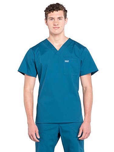 Cherokee Men's Scrubs Top - Professional Workwear with Tuckable V-Neck (Style WW675) - Perfect for Nurses, Doctors & Healthcare Professionals