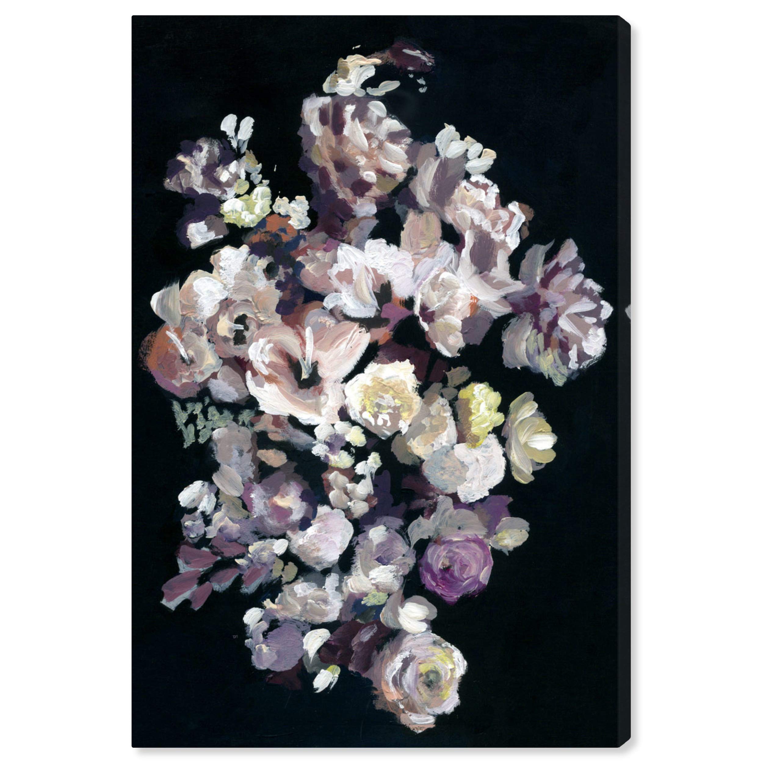 Oliver Gal Artist Co. 'Beauty in Darkness' Floral Canvas Wall Art Print - 16x24 Inches Black & Pink Home Decor for Living Room, Bedroom & Office