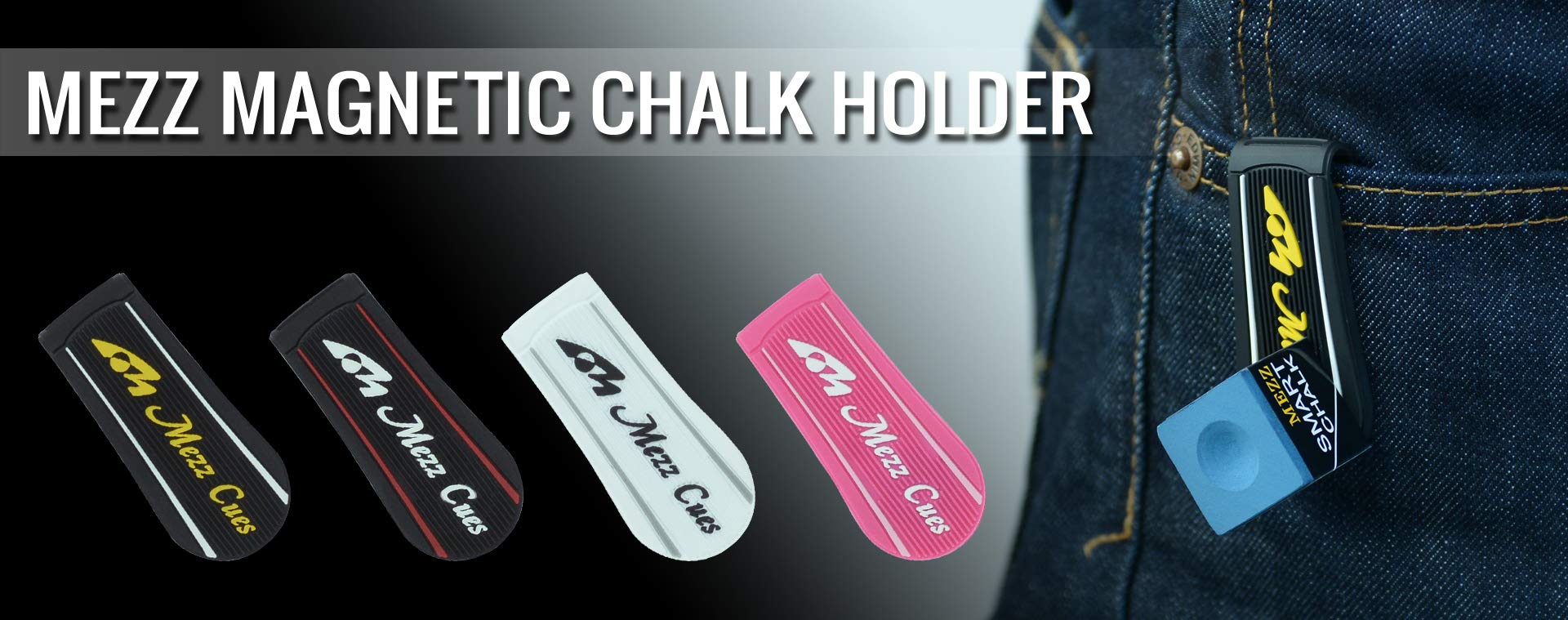 Premium Magnetic Pool Billiard Chalk Holder - Black with White Logo - Secure & Convenient Chalk Accessory for Pool Players - Perfect for Home Game Rooms, Bars, and Professional Tournaments